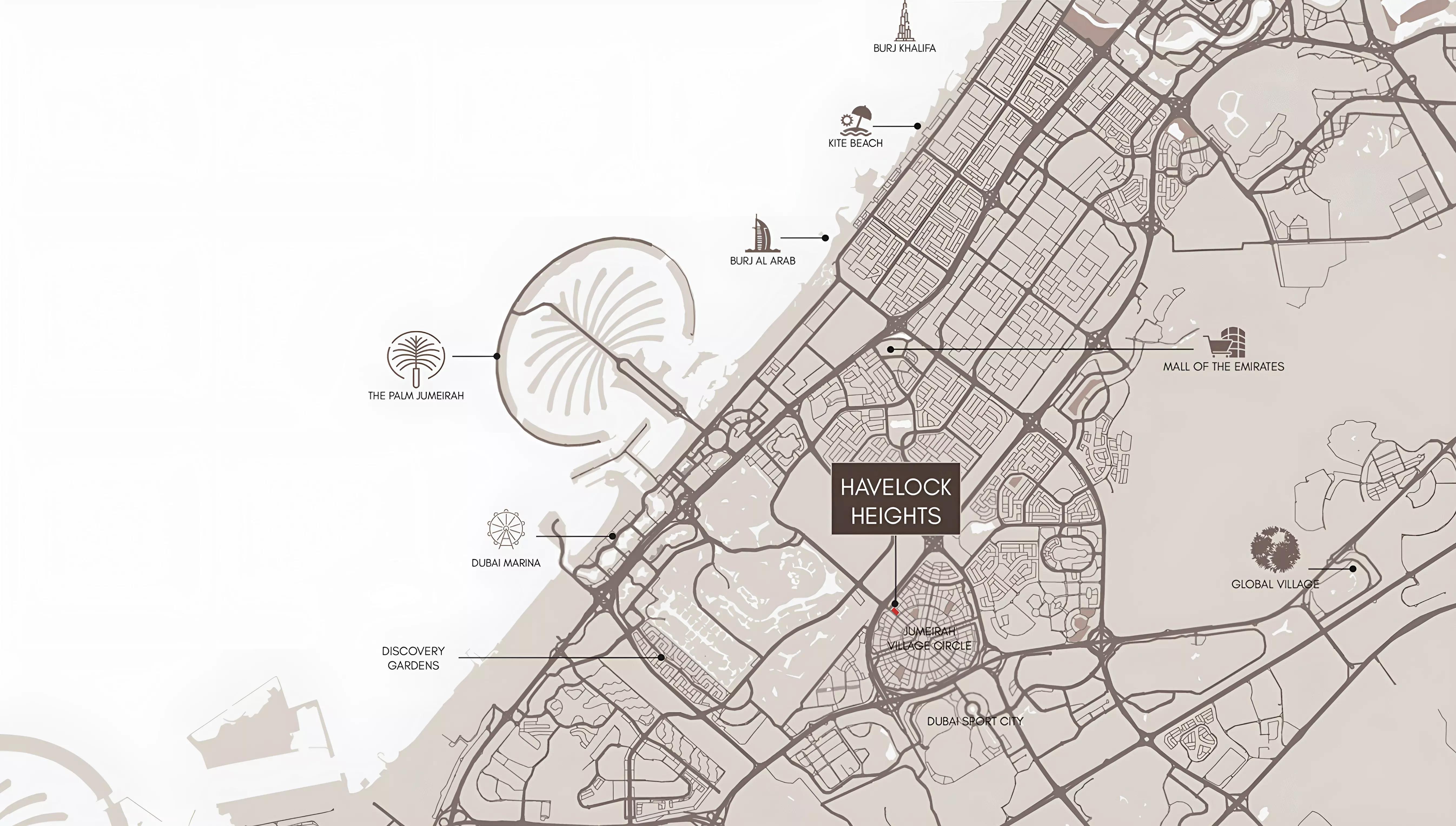 Havelock Heights master plan layout, Jumeirah Village Circle, Dubai