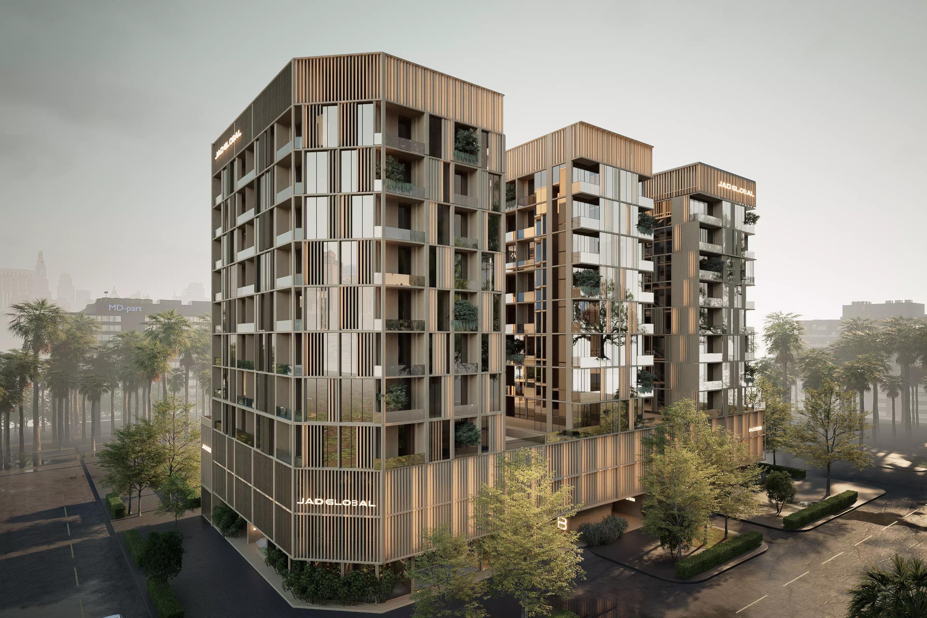 JAD288 building architecture detail, Al Satwa, Dubai