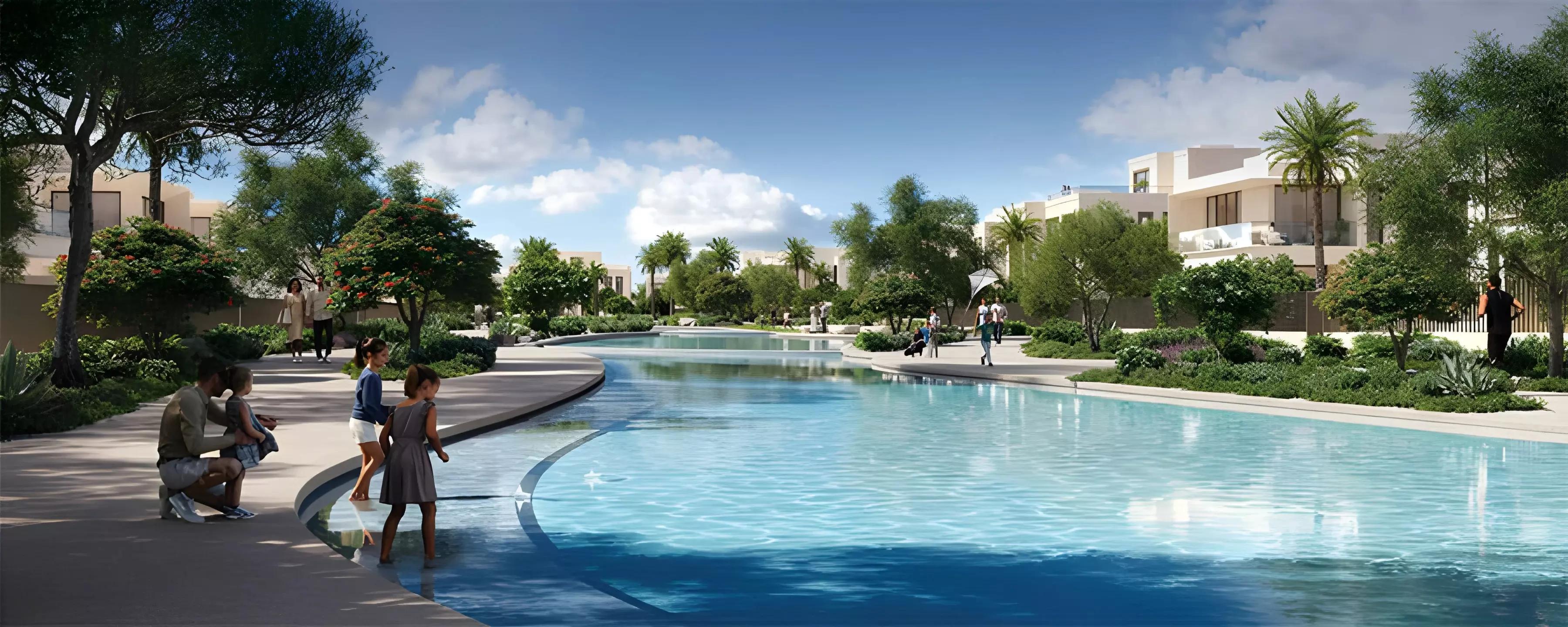 Exterior view of Oasis Address Branded Villas showing villa facade at The Oasis by Emaar, Dubai