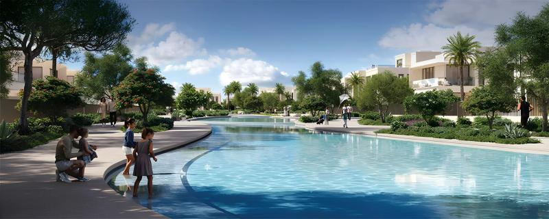 Exterior view of Oasis Address Branded Villas showing villa facade at The Oasis by Emaar, Dubai