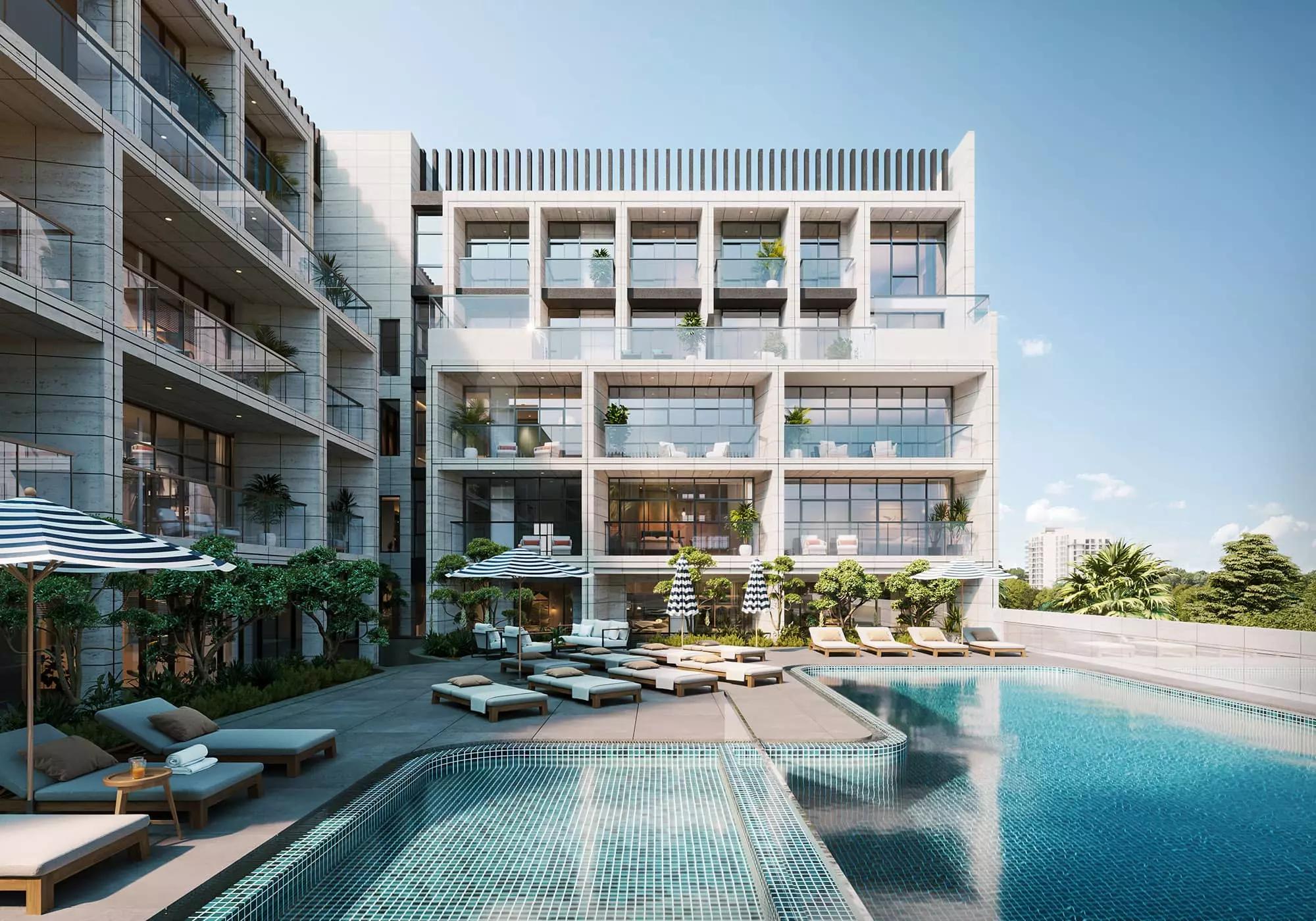 Cubix Residences bedroom interior, Jumeirah Village Circle apartment