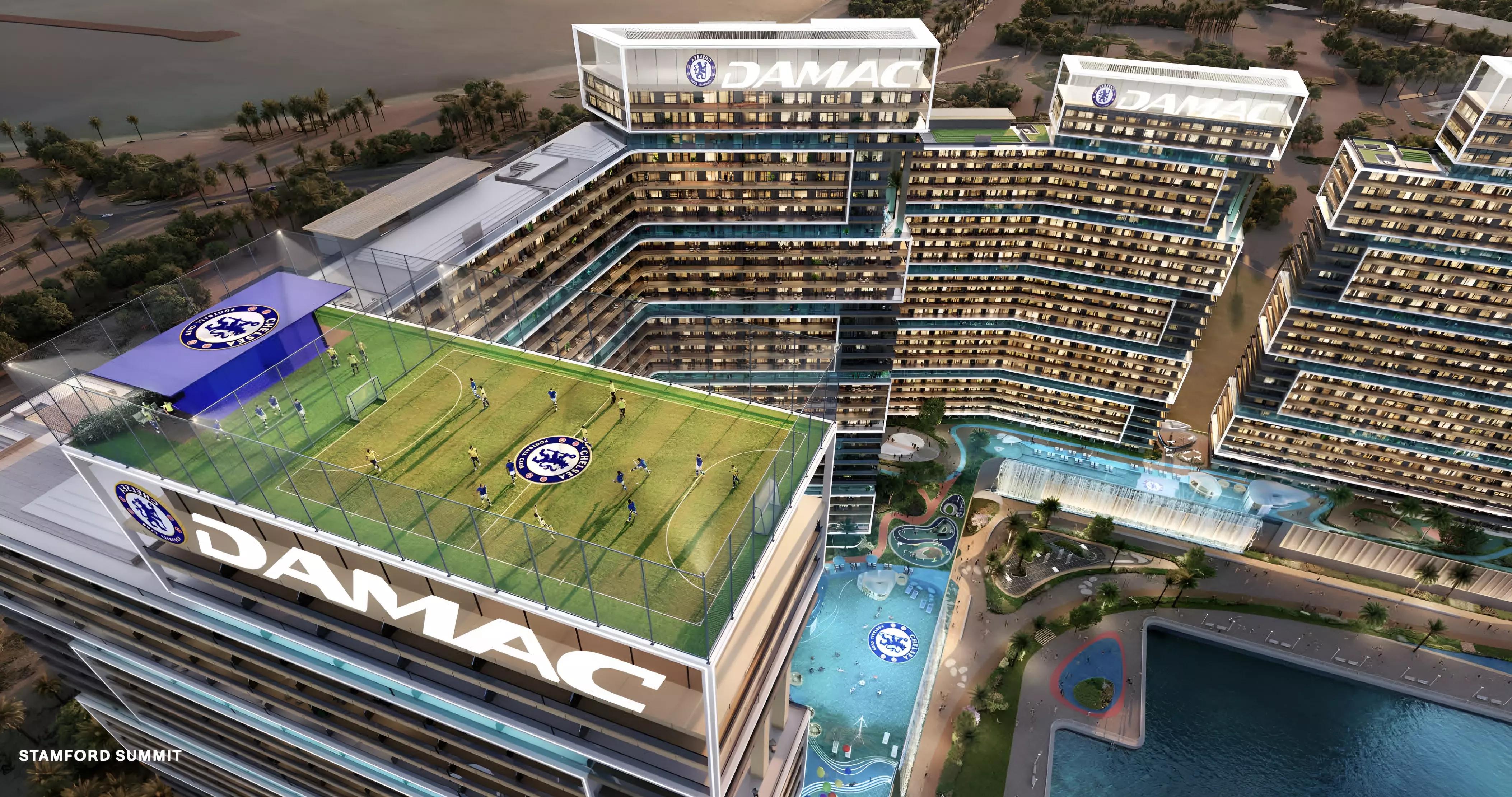 Chelsea Residences 2 rooftop amenity deck, Dubai Maritime City