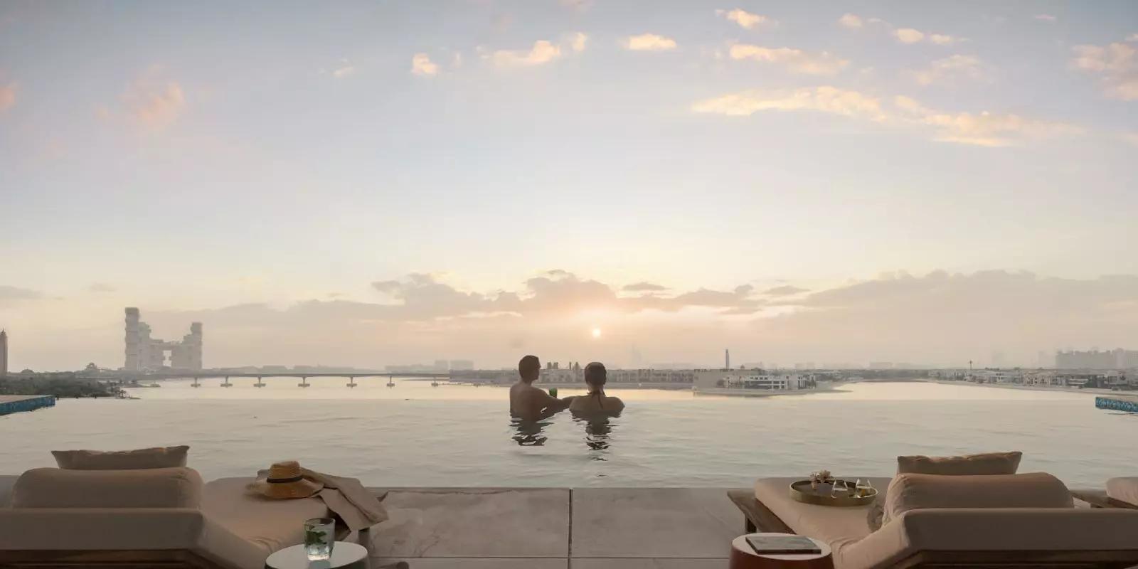 Serenia Living building facade and landscaped grounds, Palm Jumeirah, Dubai