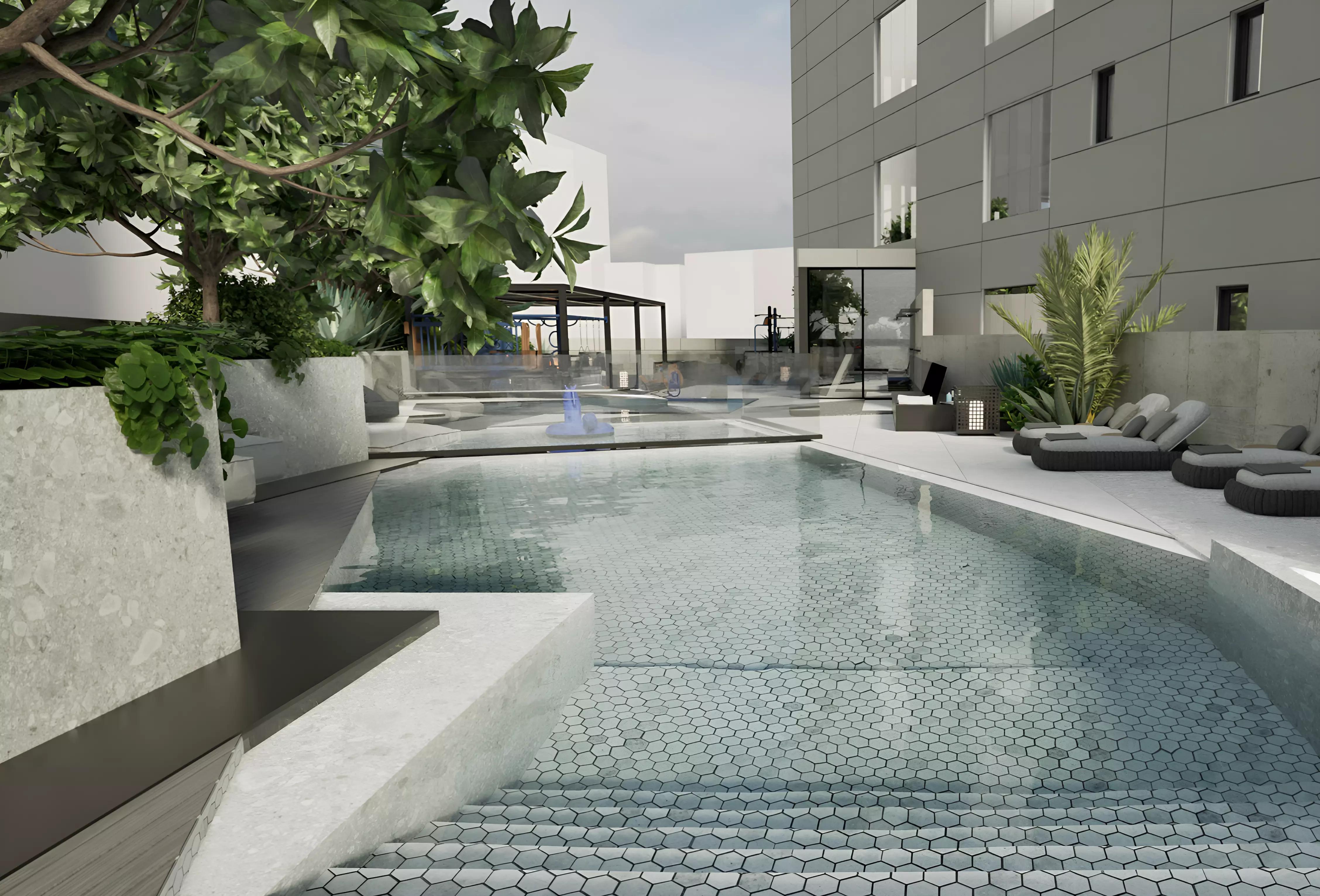 Esplora residential tower elevation, Jumeirah Village Circle, Dubai