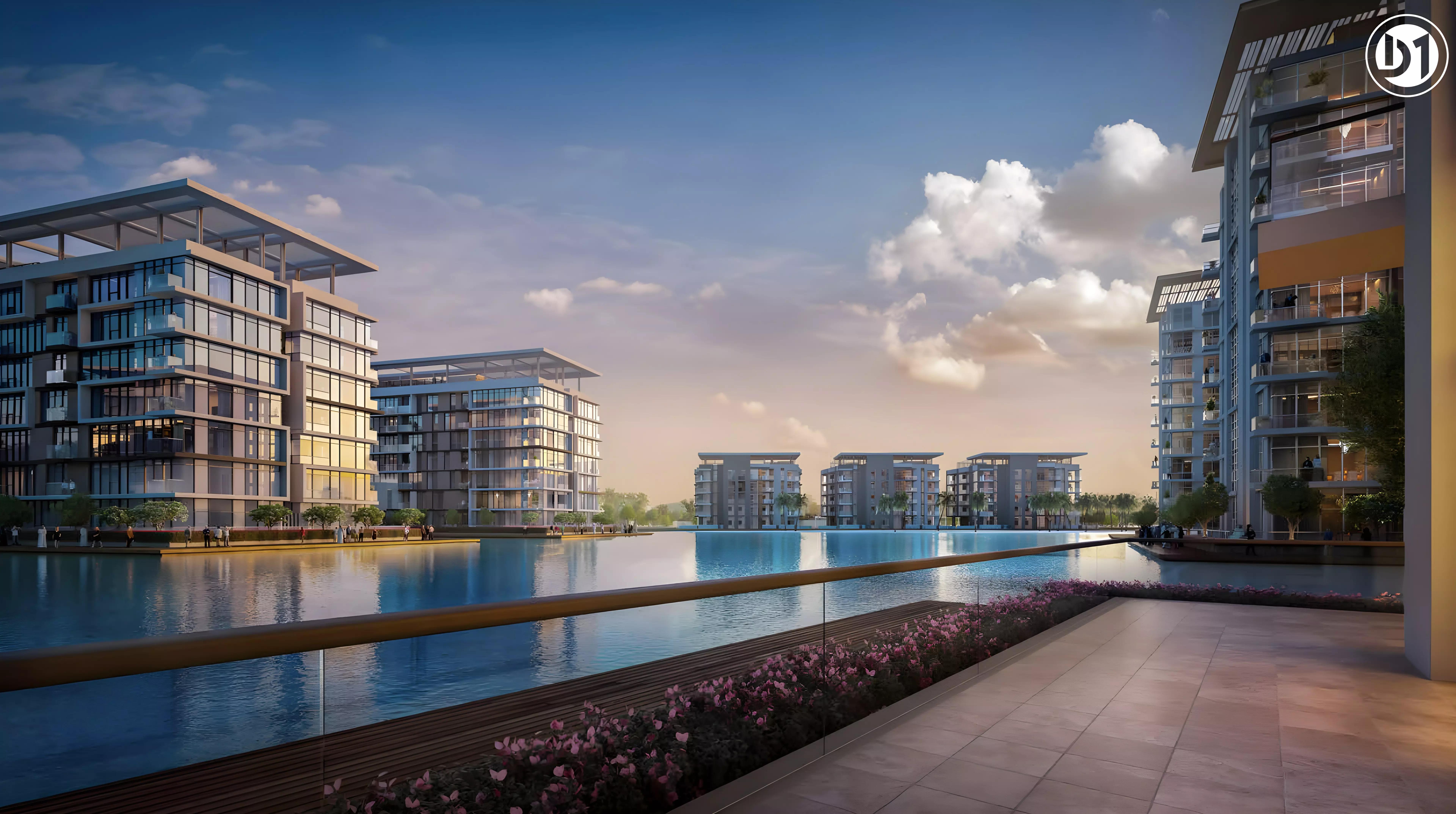 District One villa living area interior, MBR City, Dubai