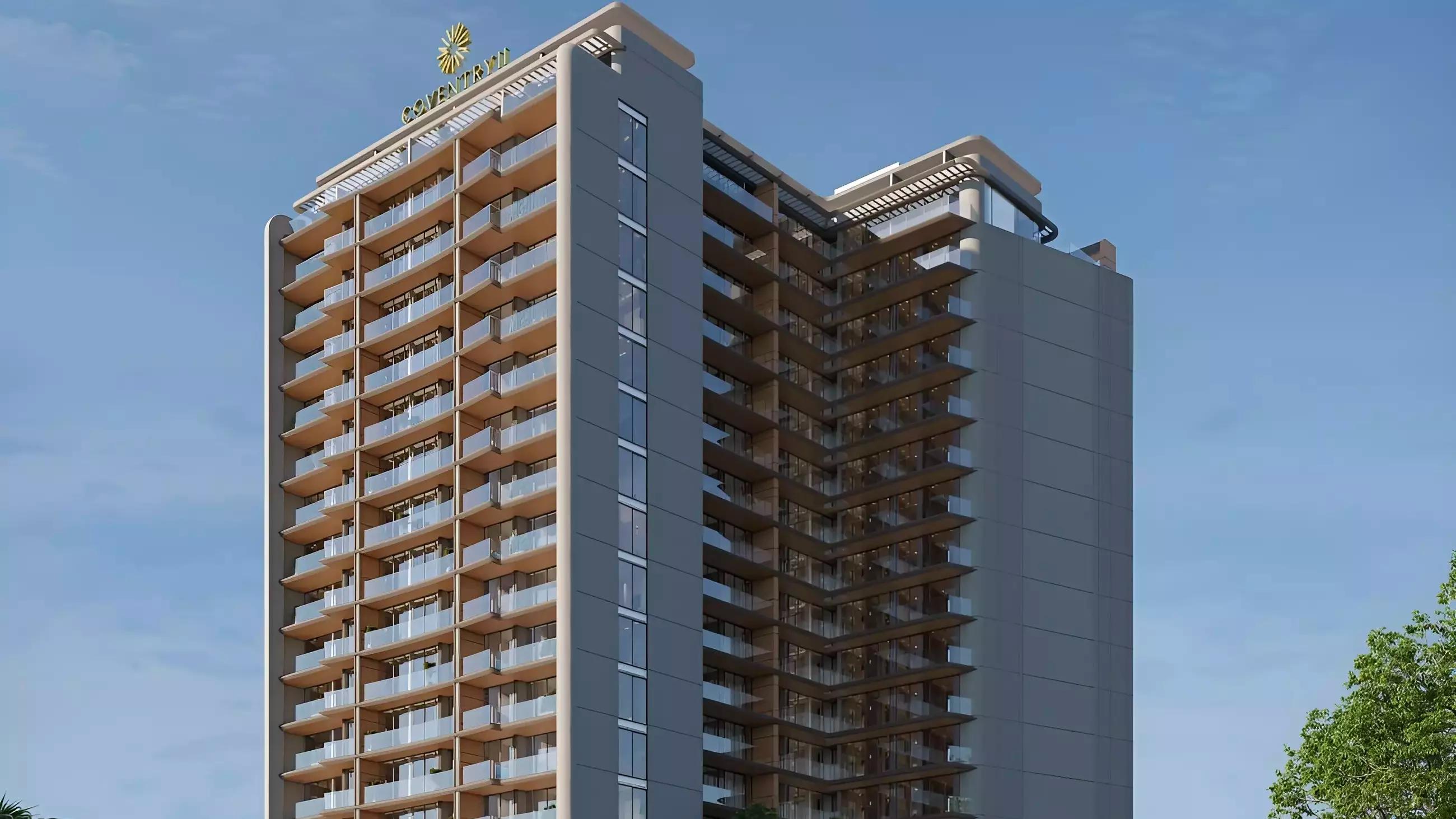 Coventry 2 exterior facade under construction in Al Warsan, Dubai