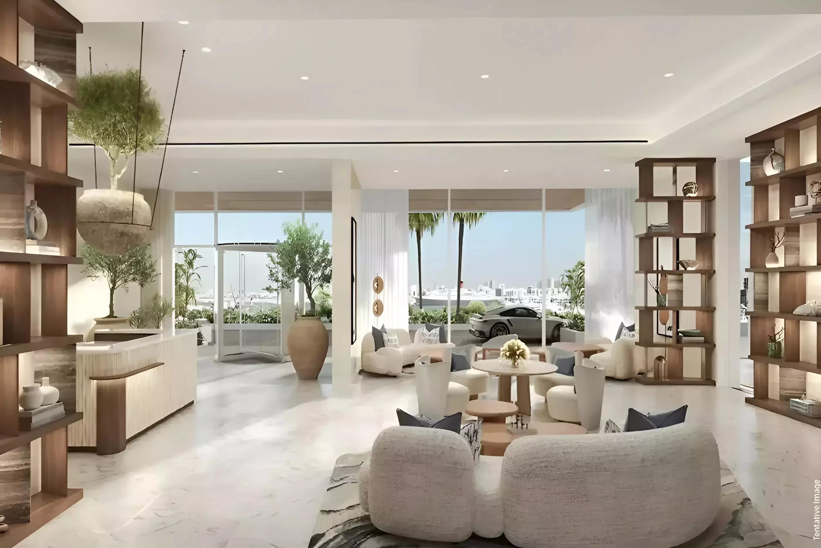 Seacrest amenity deck with swimming pool, Damac Seacrest