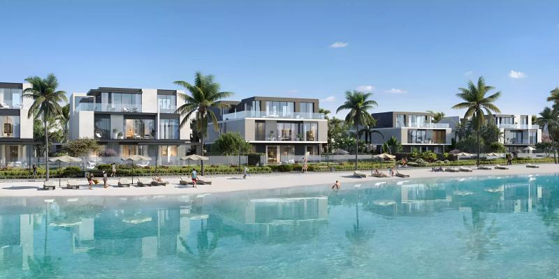 Exterior view of The Waterside Villas by Ellington in The Sanctuary, MBR City, Dubai