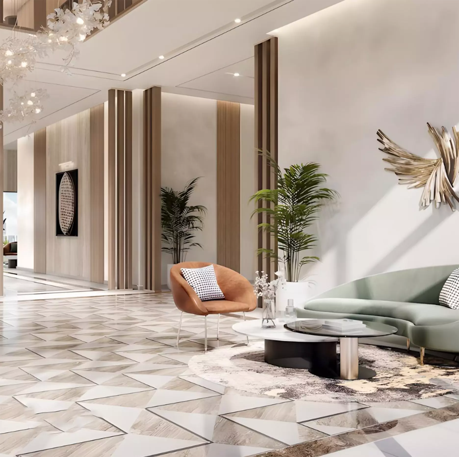 Azizi Venice 8 apartment interior living space, Dubai South
