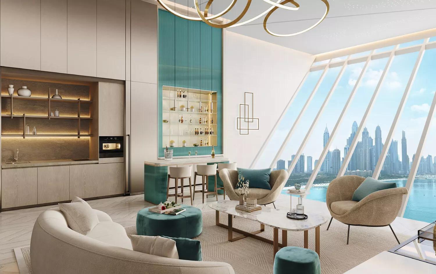 Apartment interior living space at Five Palm Jumeirah