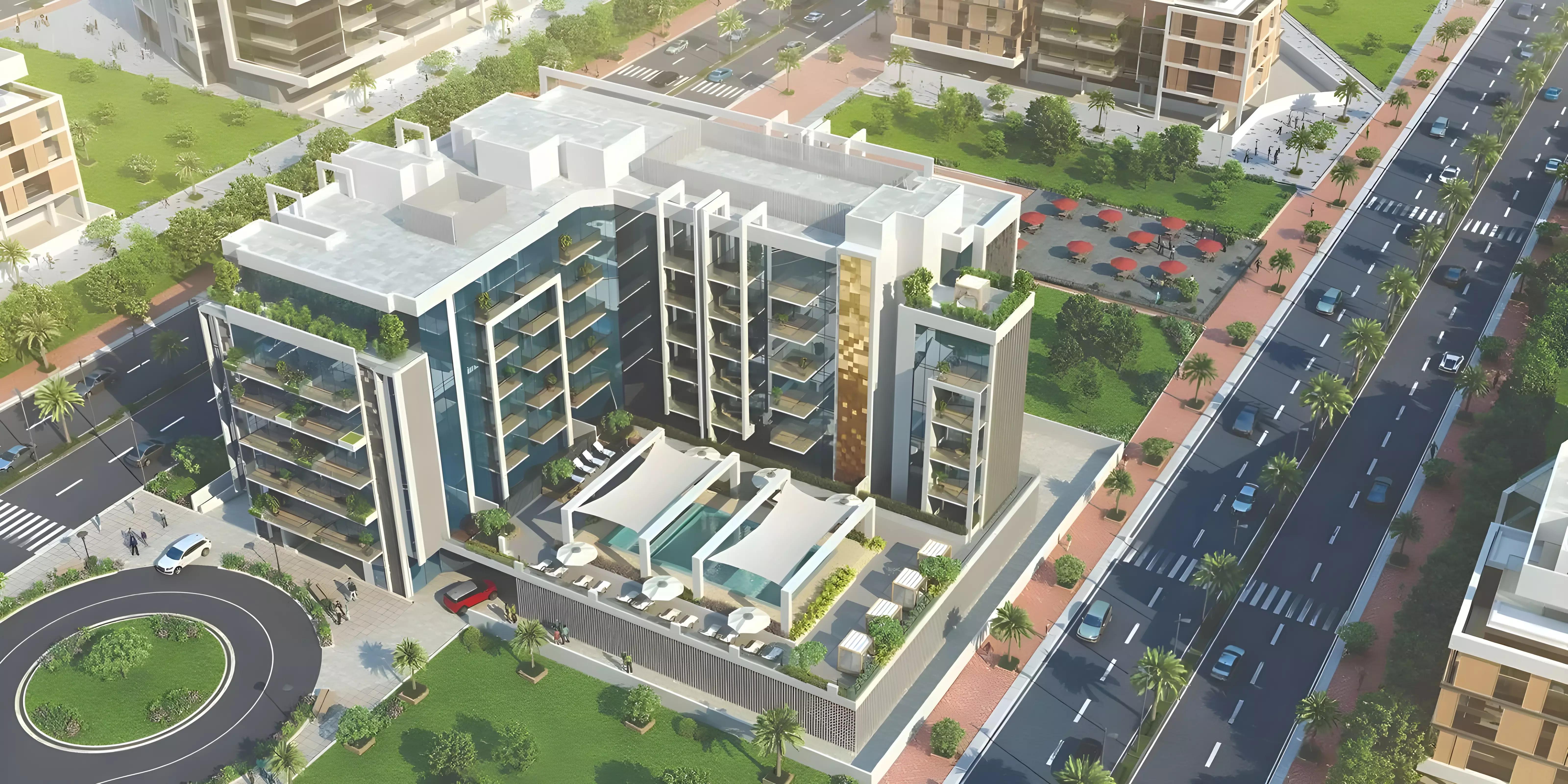 Azizi Gardens communal courtyard and landscaping, Meydan