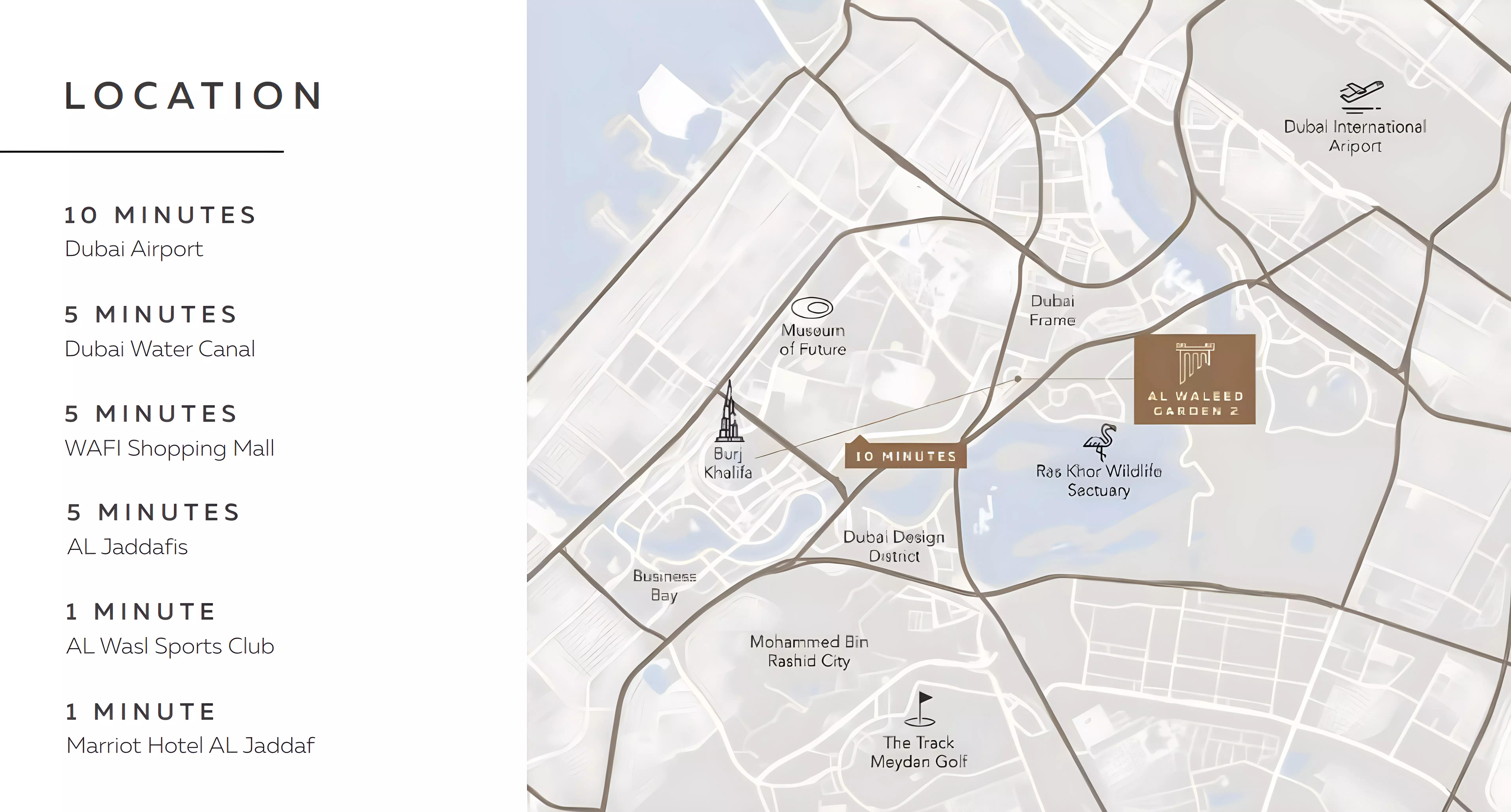 Master plan layout of Al Waleed Garden cluster, Al Jaddaf, Dubai