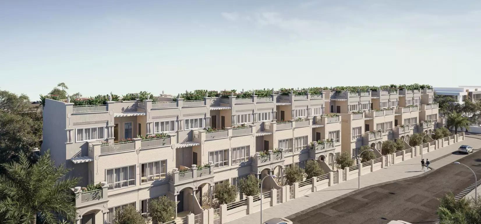 Marwa Homes 3 townhouse exterior in Jumeirah Village Circle, Dubai
