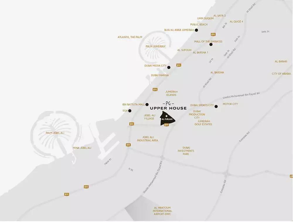 PG Upperhouse development master plan layout, Al Furjan, Dubai