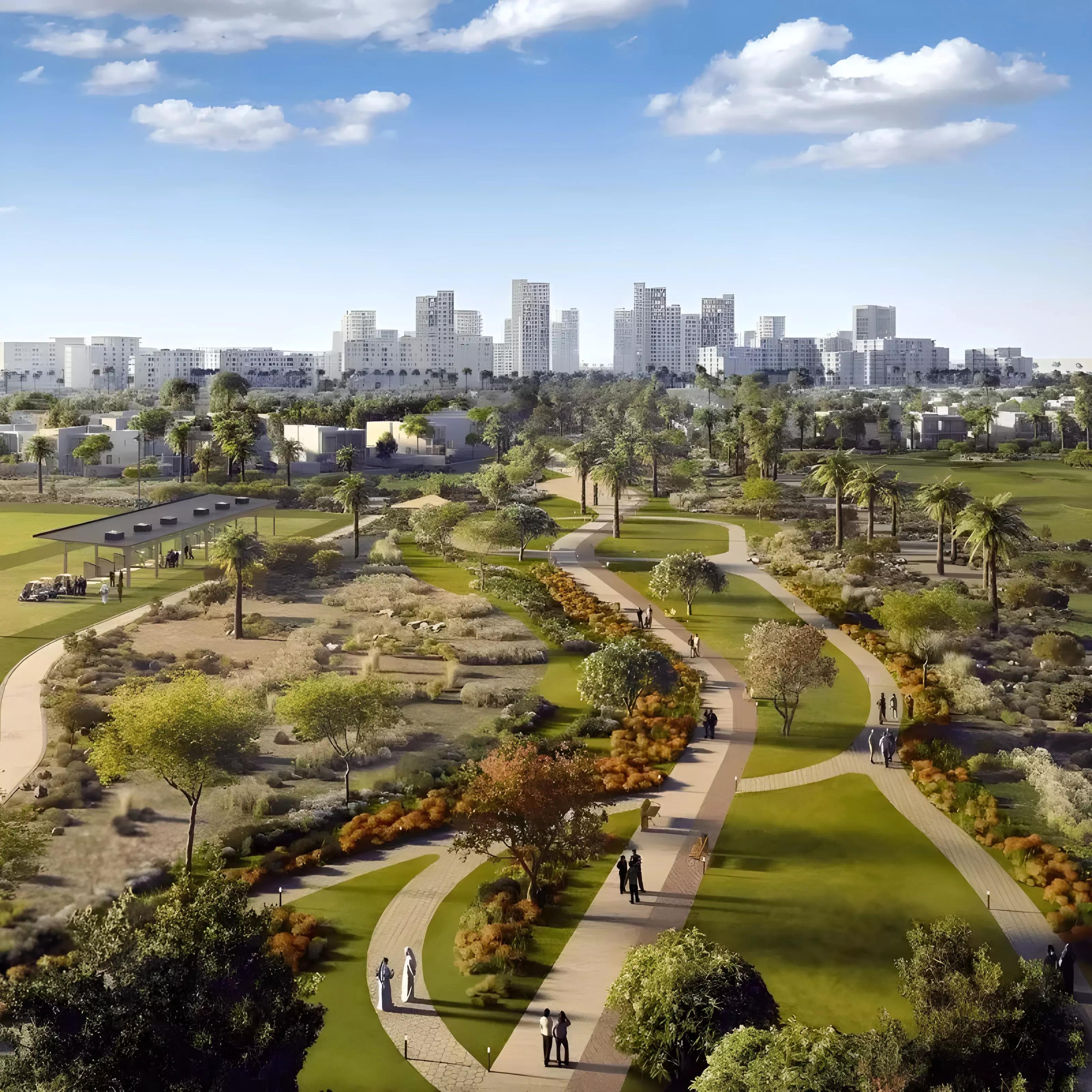 Golf Meadow clubhouse and golf course view, Emaar South