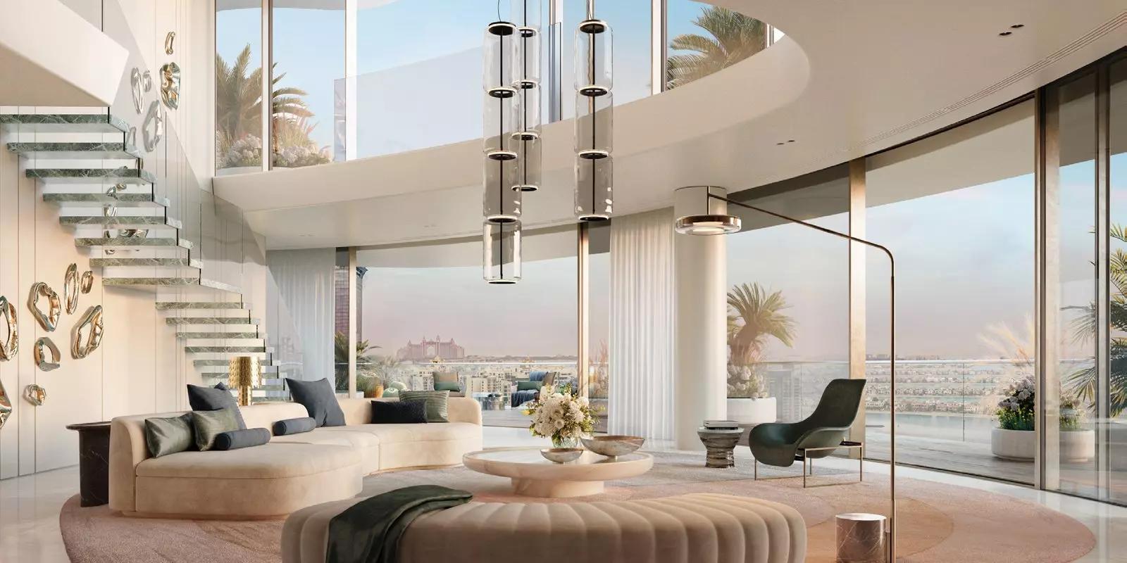 Como Residences building detail and landscaping, Palm Jumeirah, Dubai