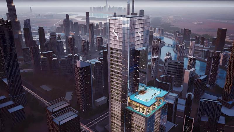 Sobha Skyparks tower exterior view, Business Bay, Dubai