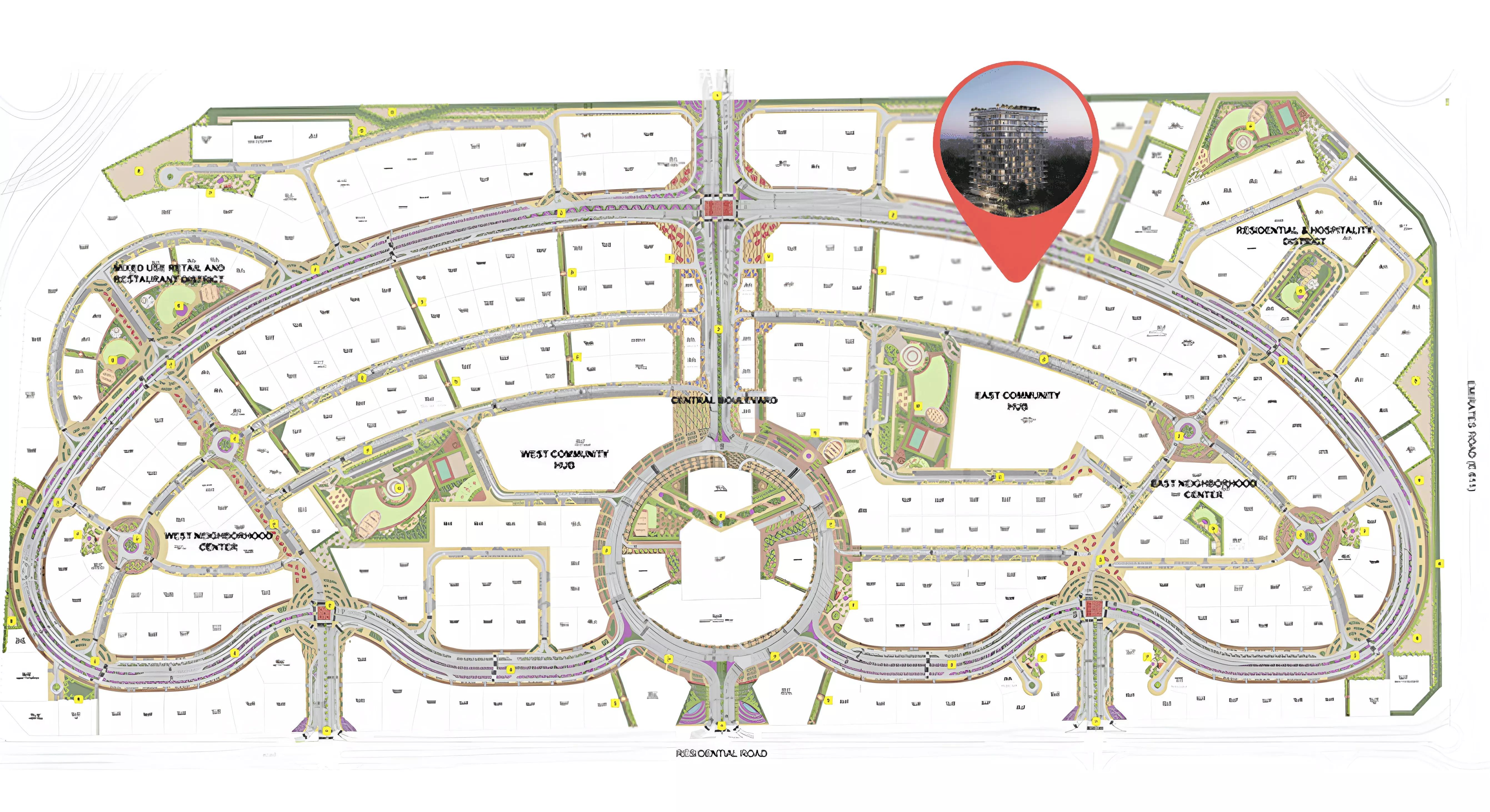 Seraph by Wadan master plan layout, Dubai Land Residence Complex
