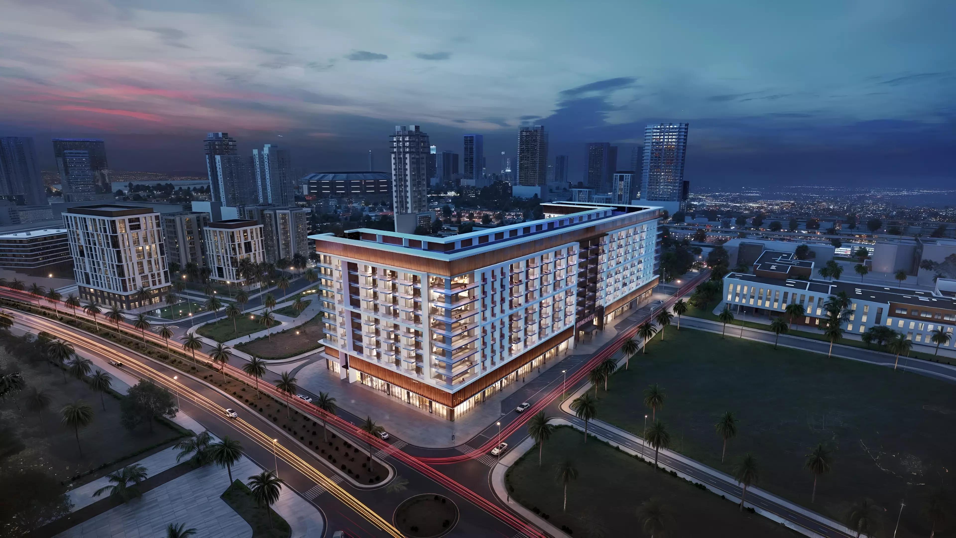 Binghatti Phoenix facade detail, Jumeirah Village Circle, Dubai