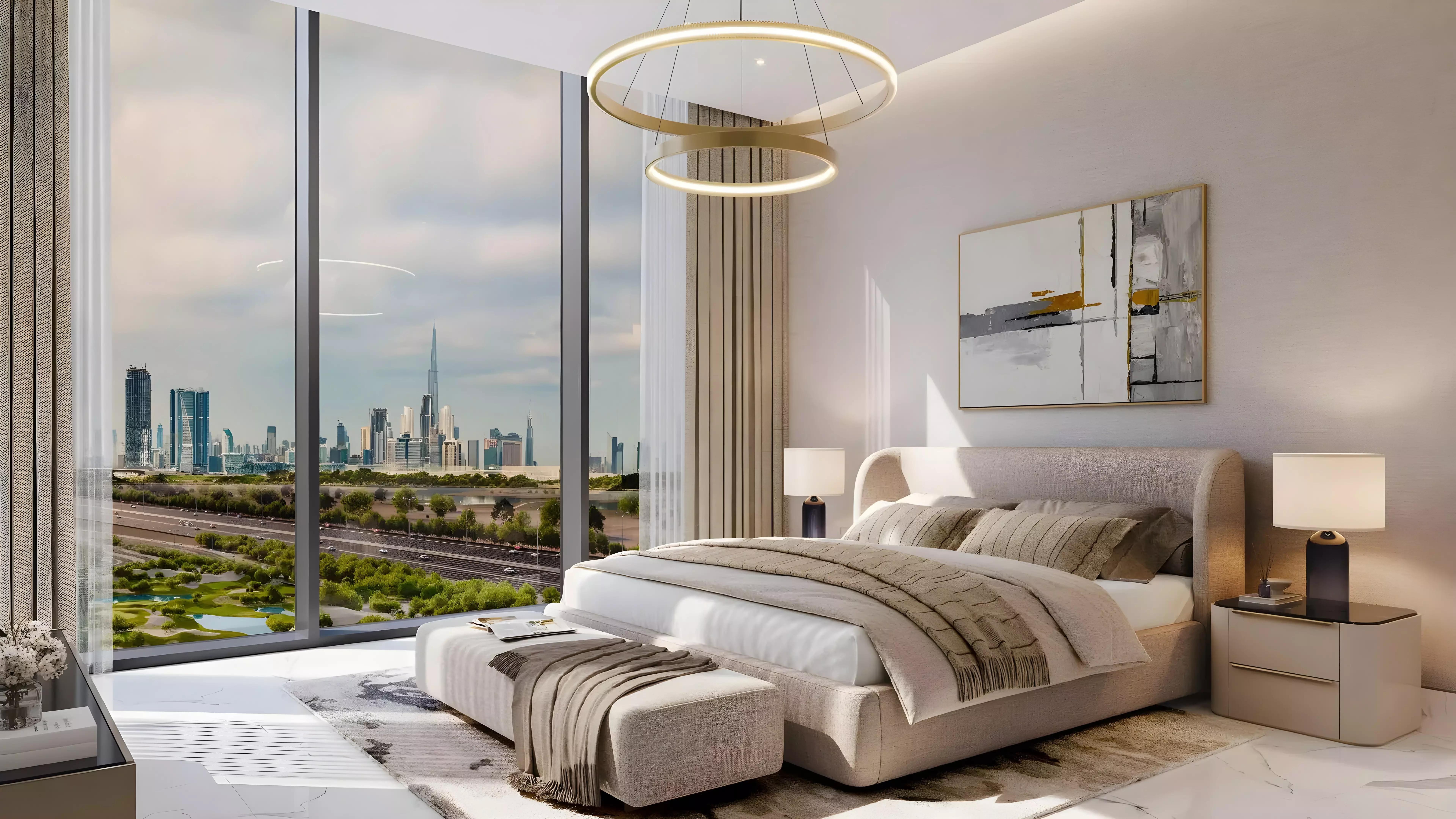 The Element at Sobha One rendered street-level view, Sobha Hartland, Dubai