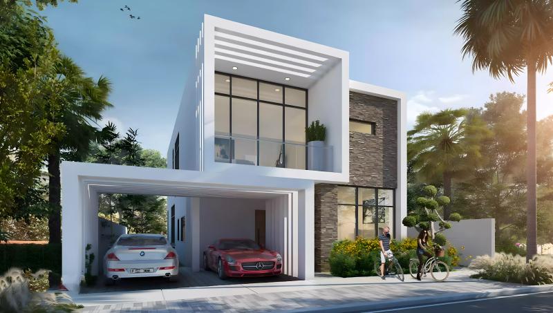 Belair villa exterior at Trump Estates, DAMAC Hills, Dubai