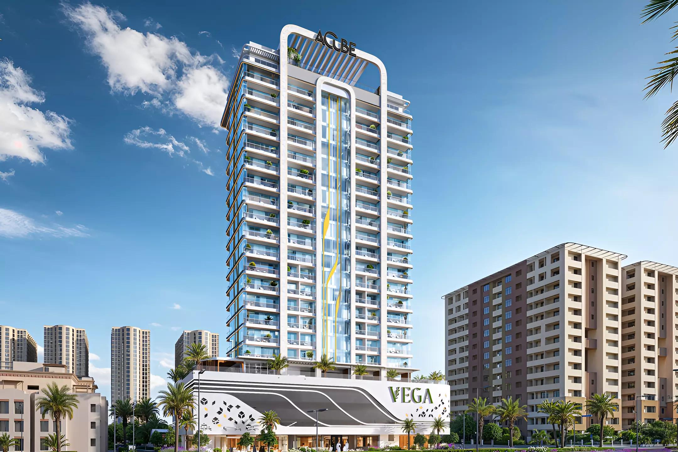 Vega Residence landscaped garden and outdoor seating area