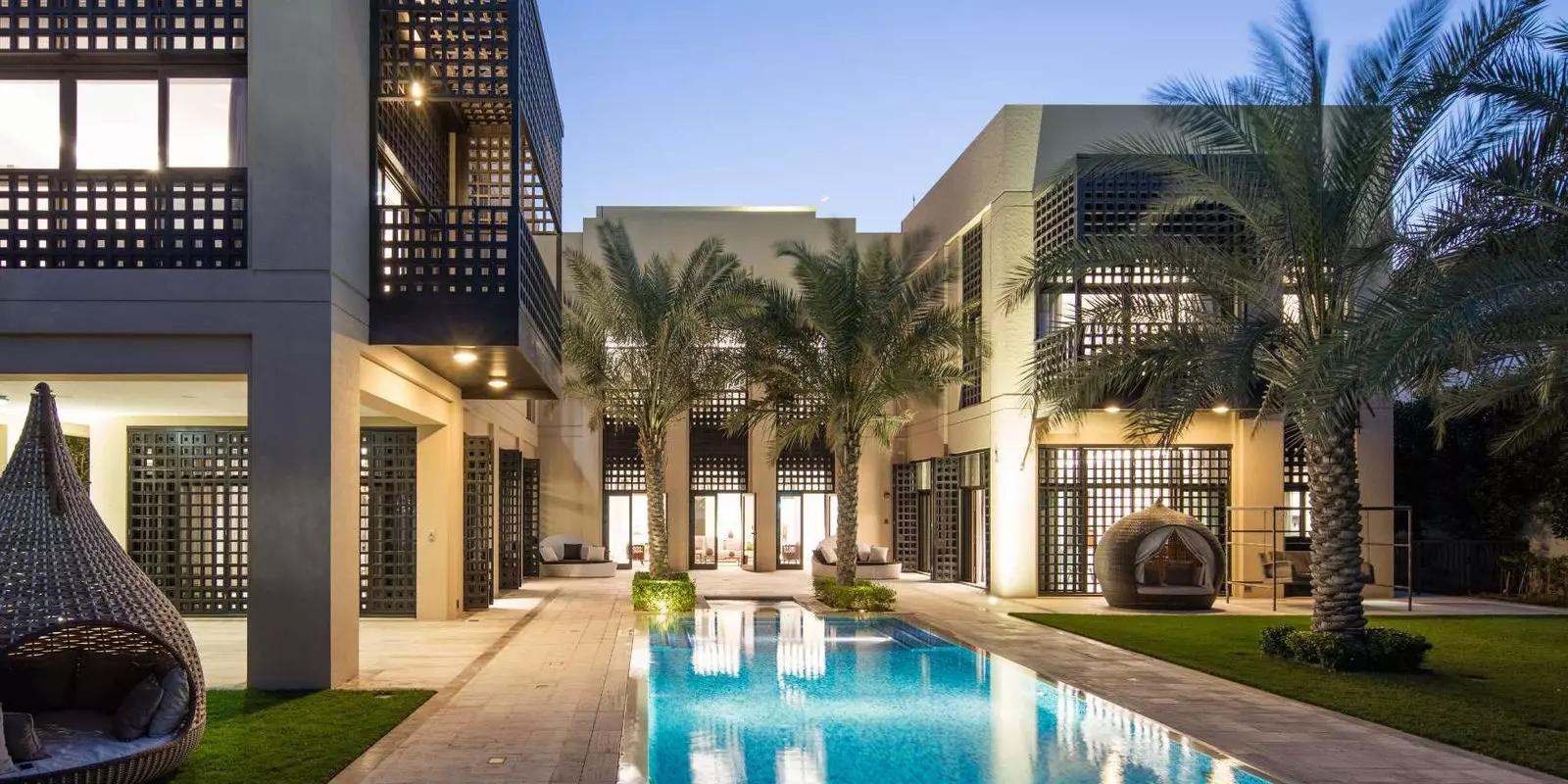 District One Villas living area with waterway view, MBR City, Dubai