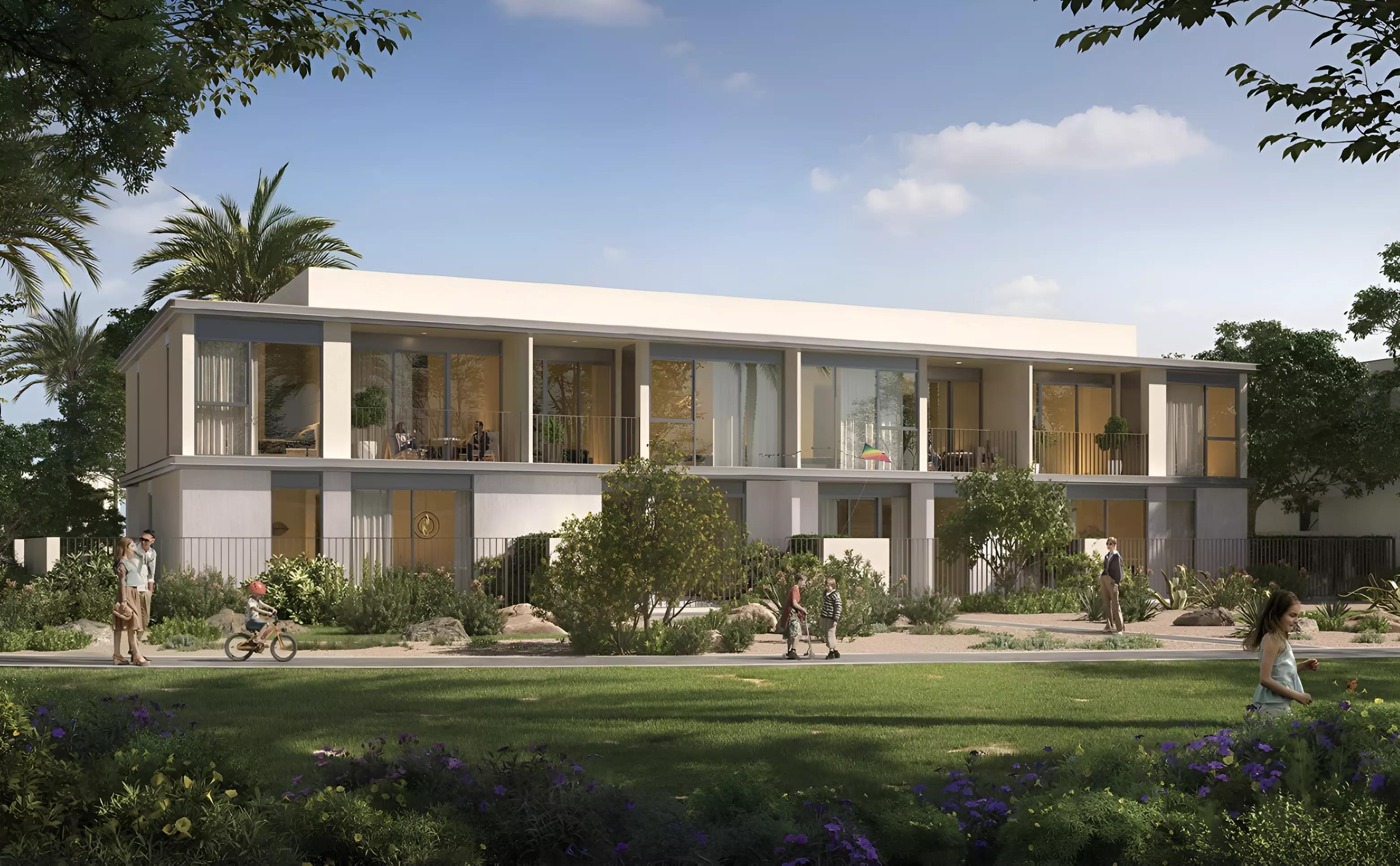 Venera community landscaping and pathway, The Valley, Dubai
