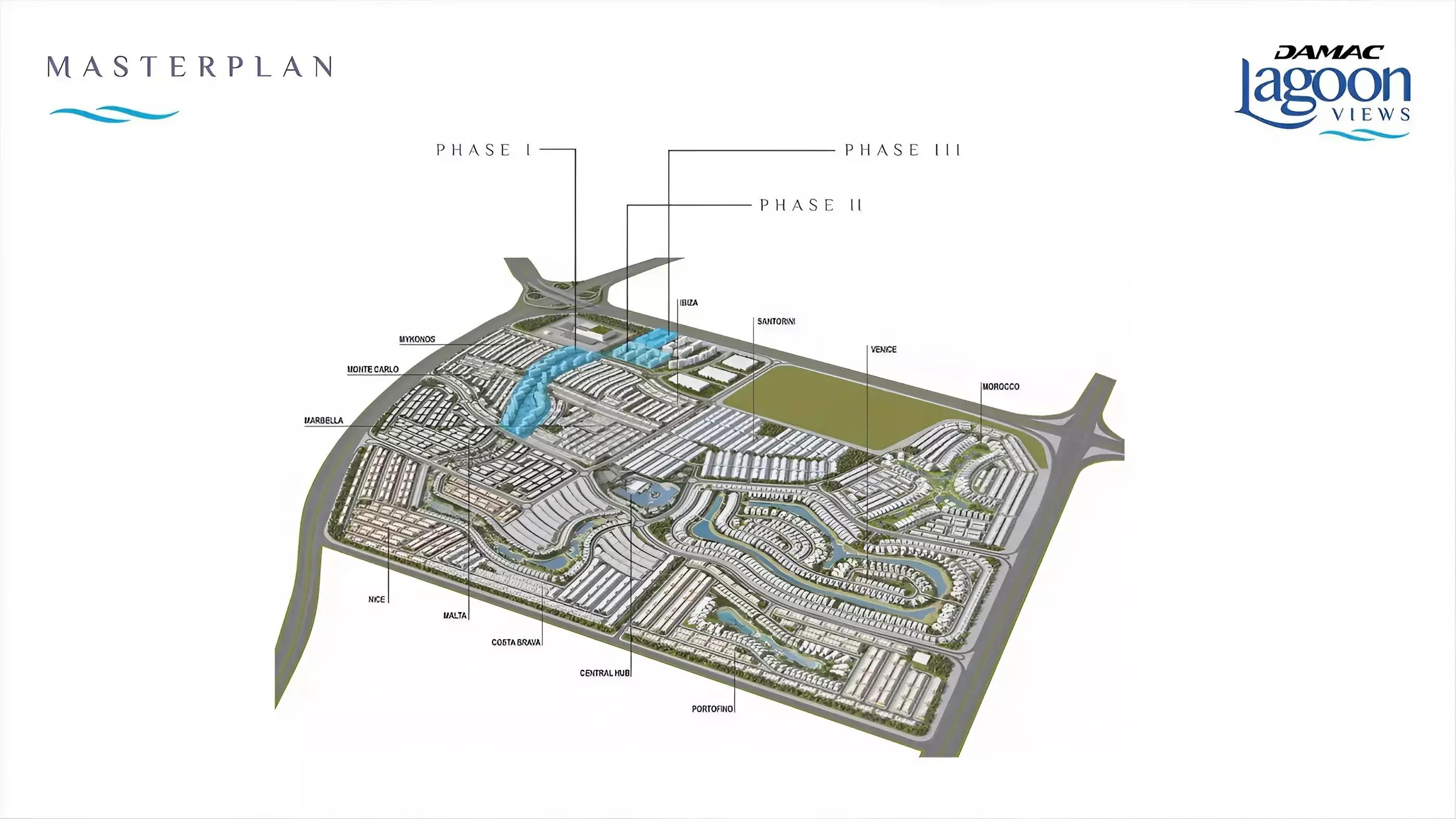 Master plan layout of Lagoon Views 13 within DAMAC Lagoons, Dubai