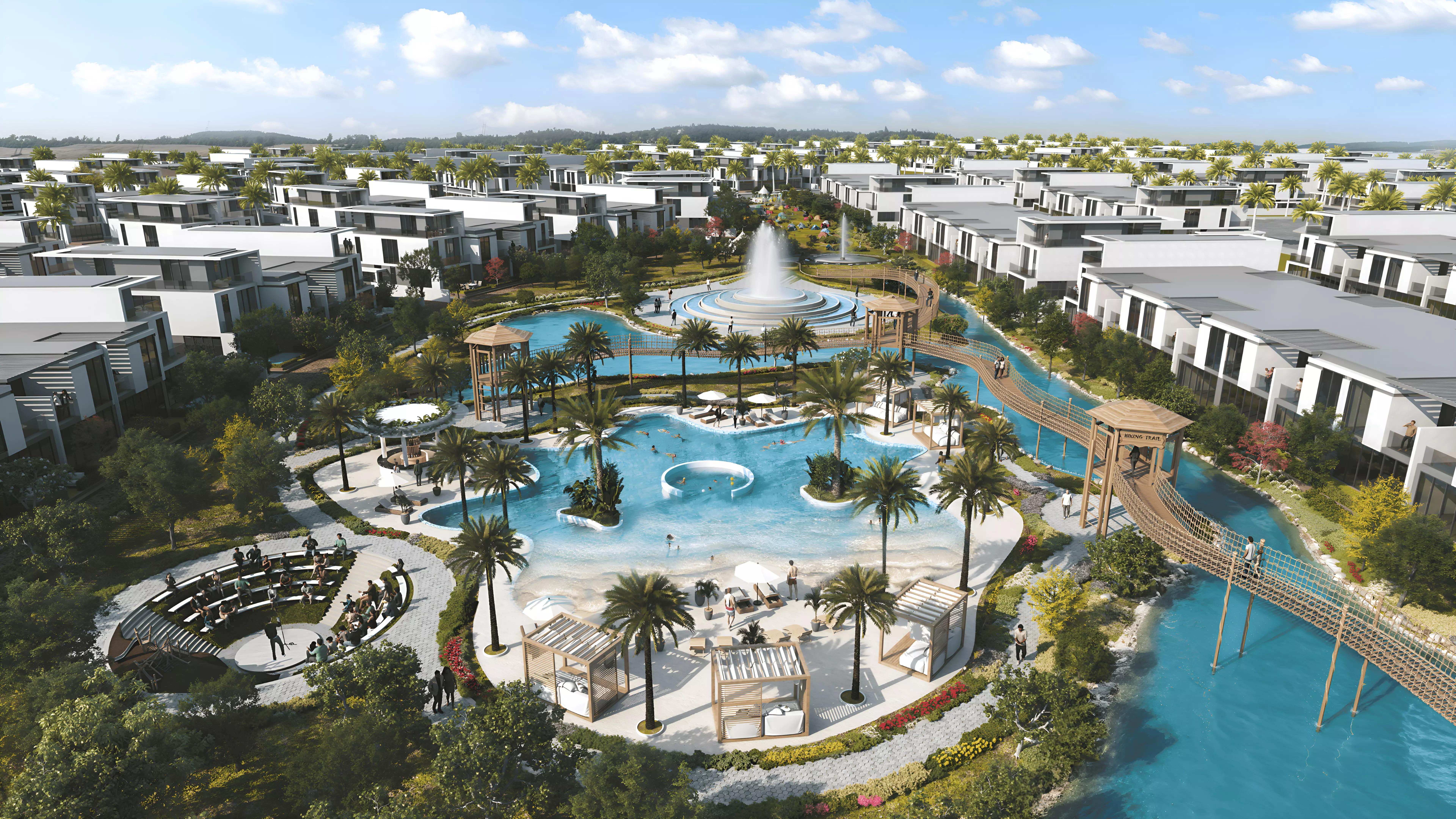 Damac Sun City indoor swimming pool interior, Dubai Land, Dubai