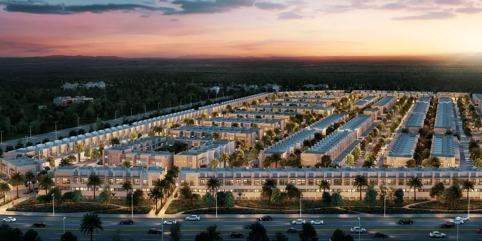 Landscaped park area within the MAG City community, MBR City, Dubai