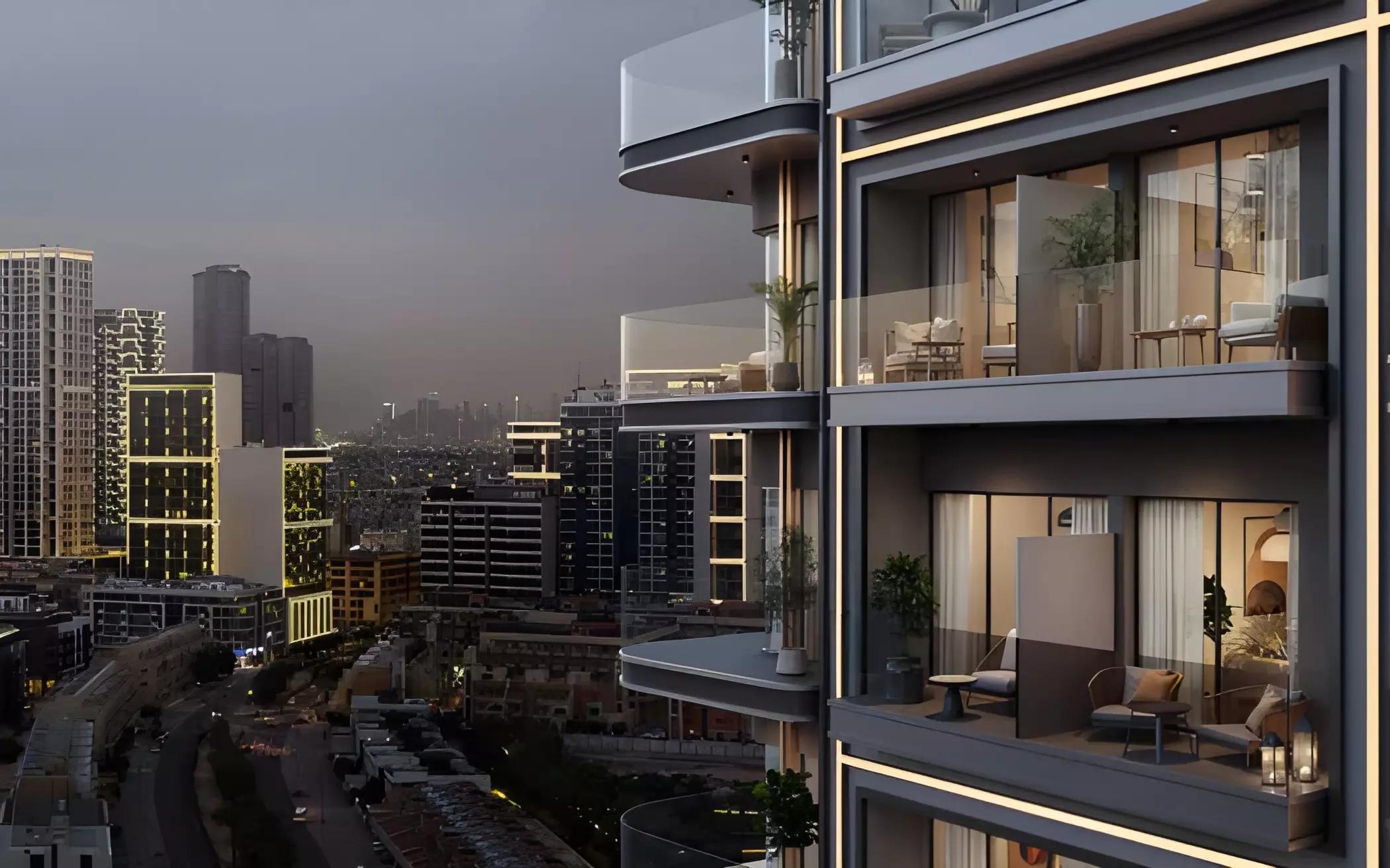 Lume Residence building elevation and entrance, JVC, Dubai