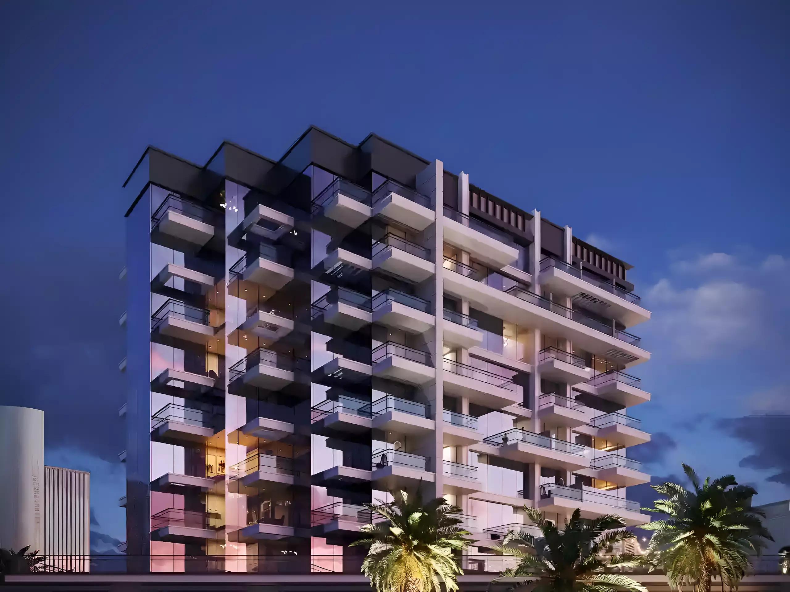 Sea View Residence Club House building elevation with landscaped surroundings