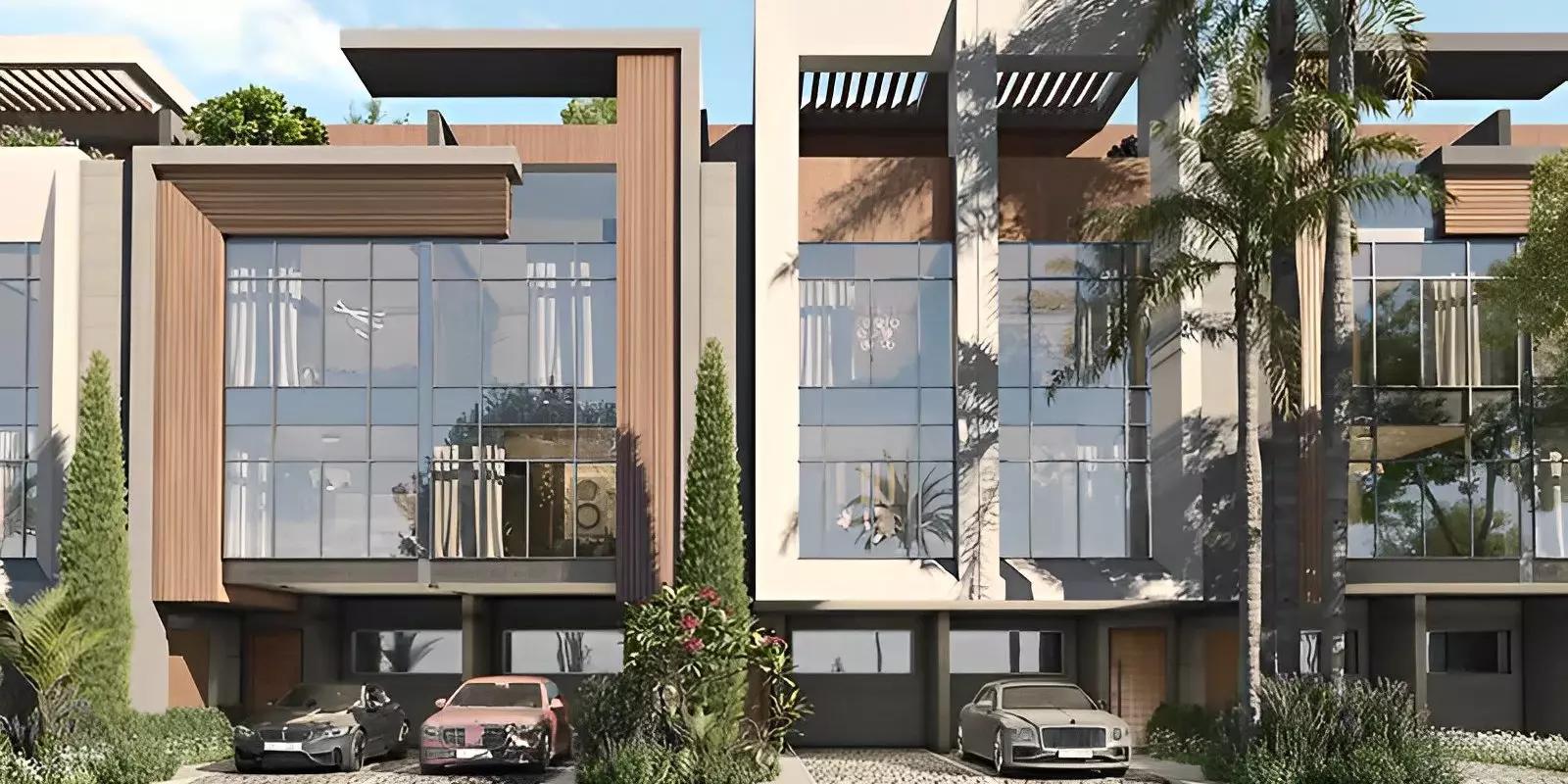 Verdana townhouse facade and driveway, DIP 1, Dubai