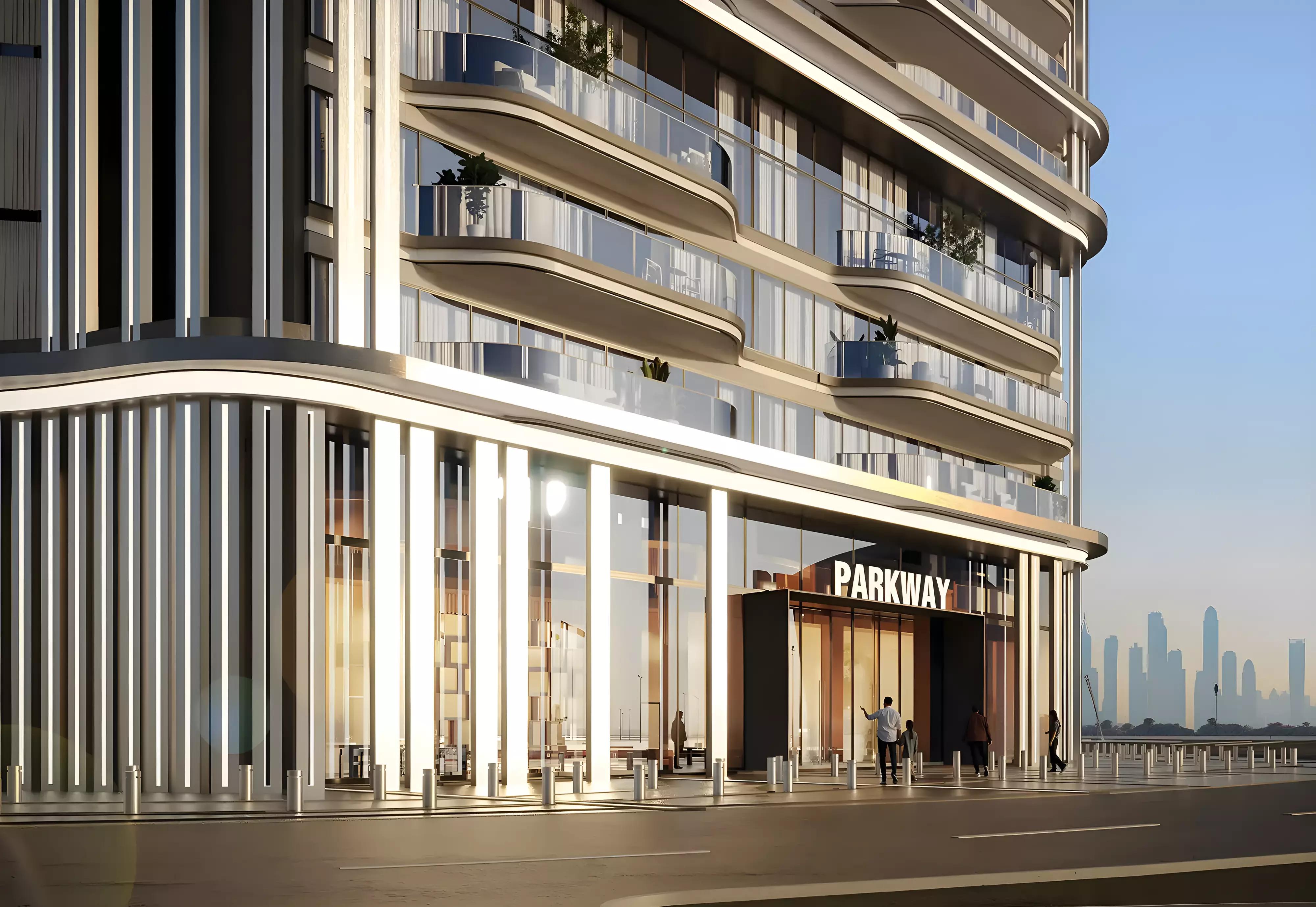 Parkway by Prestige One building elevation view, Sobha Hartland II, Dubai