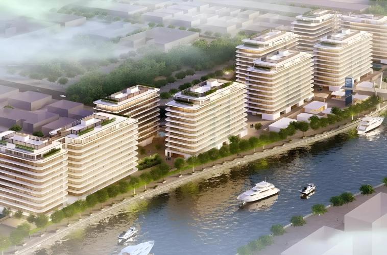 Eden House The Park exterior facade with landscaped entrance, Al Wasl, Dubai
