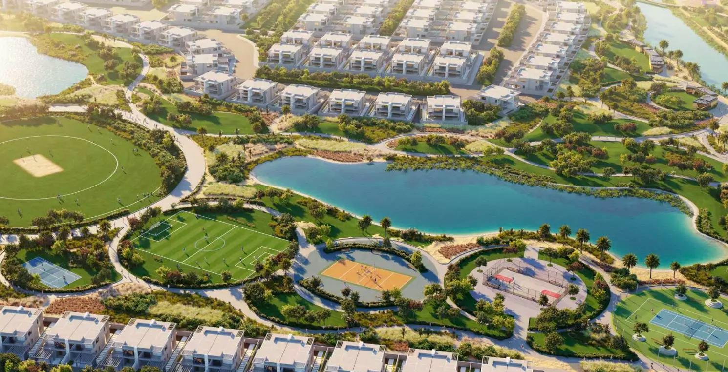 Eterno Prestige Villas community pool area, Damac Hills 2