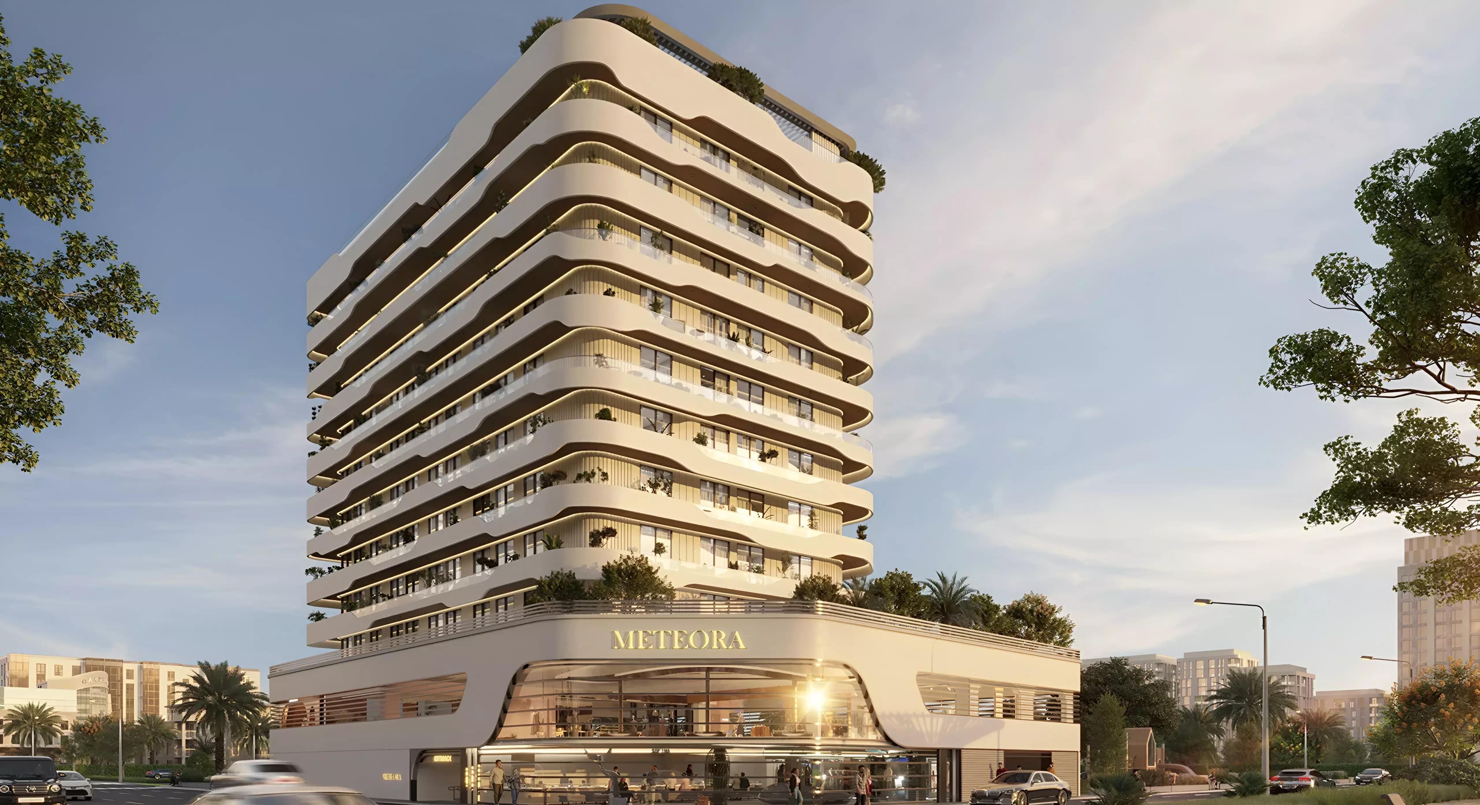Viani by Meteora tower exterior in Liwan, Dubai