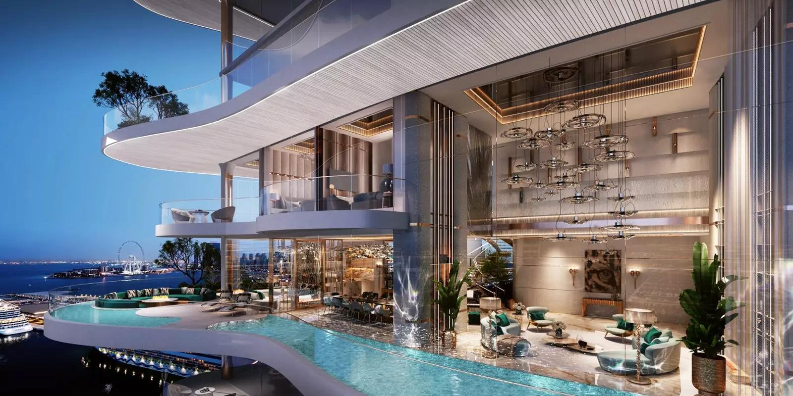 Damac Bay kitchen and dining area, Dubai Harbour, Dubai