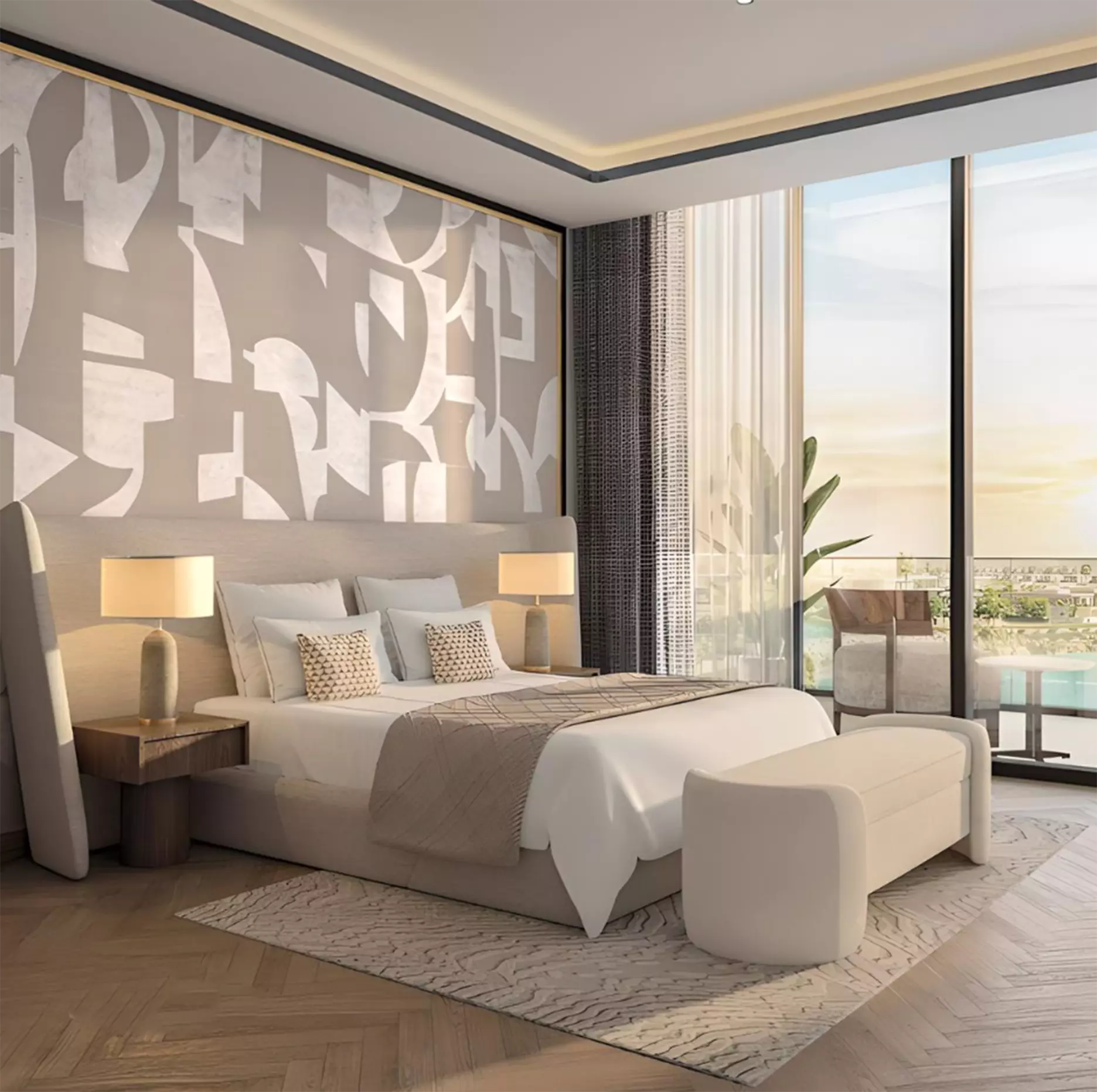 Azizi Venice community landscaped grounds, Dubai South