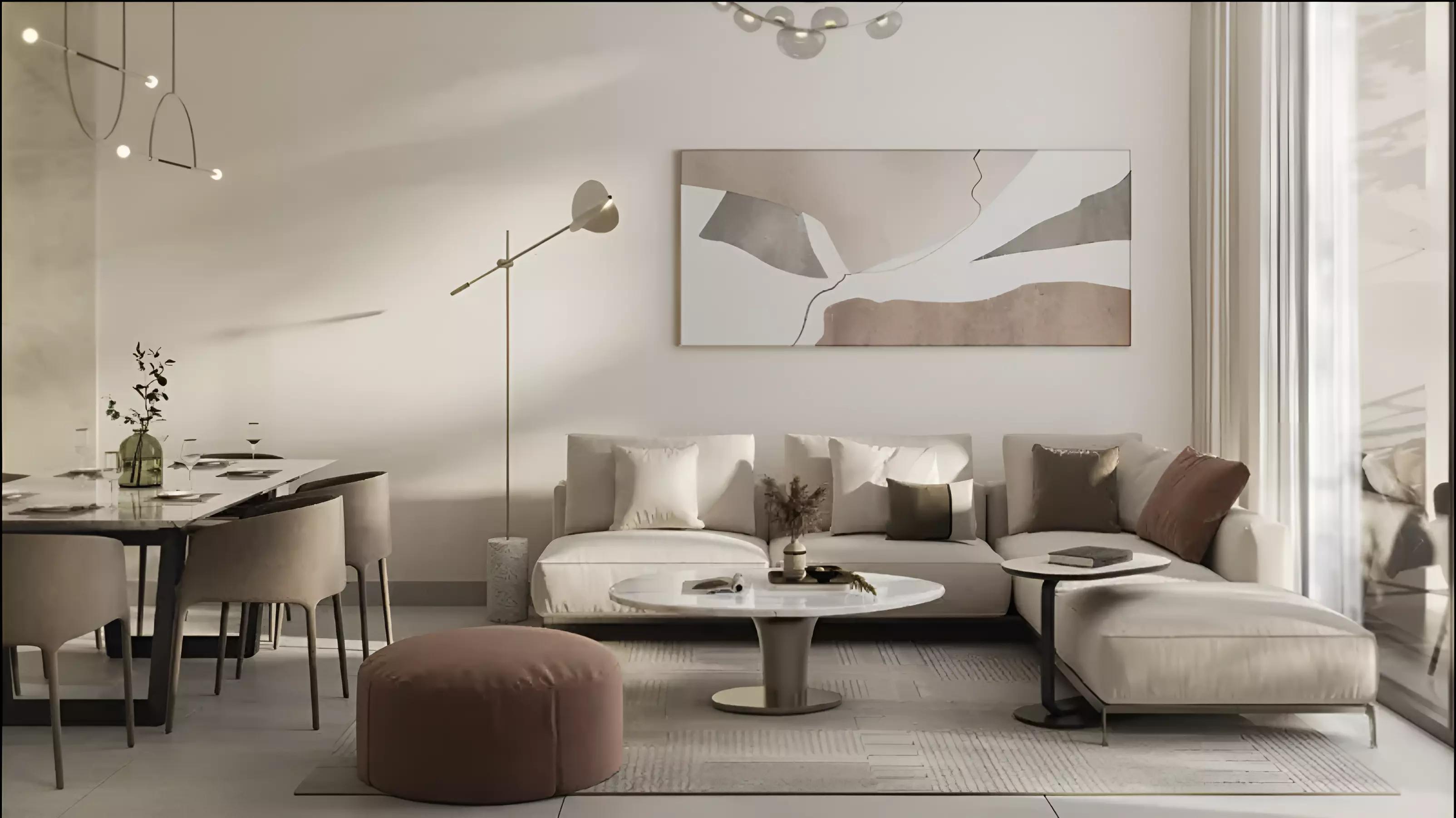 Gharbi 1 Residences interior apartment rendering, Arjan, Dubai