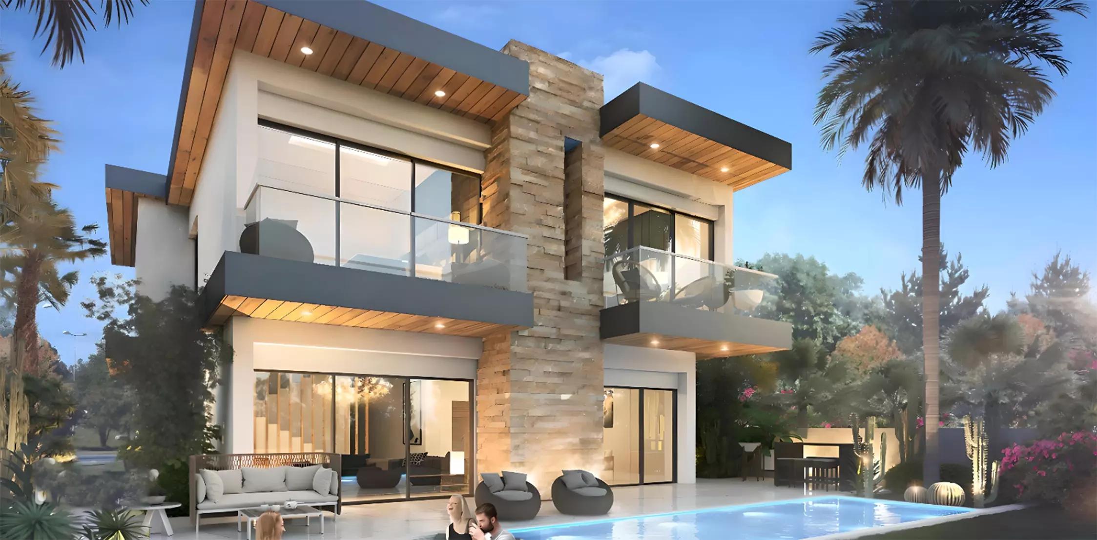Costa Brava living space interior in a completed unit, DAMAC Lagoons, Dubai