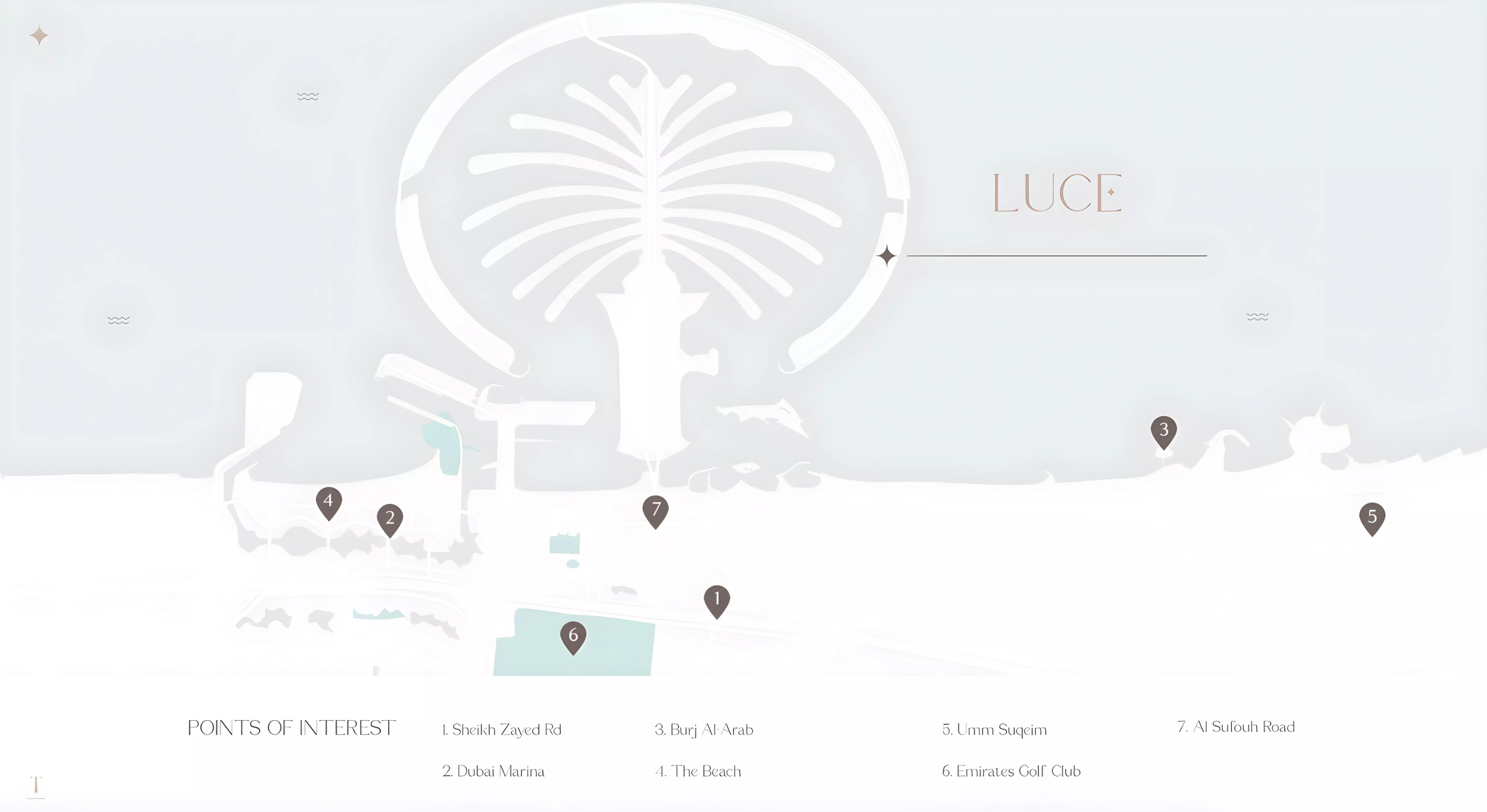 Luce Palm Jumeirah masterplan and site layout, The Crescent, Dubai