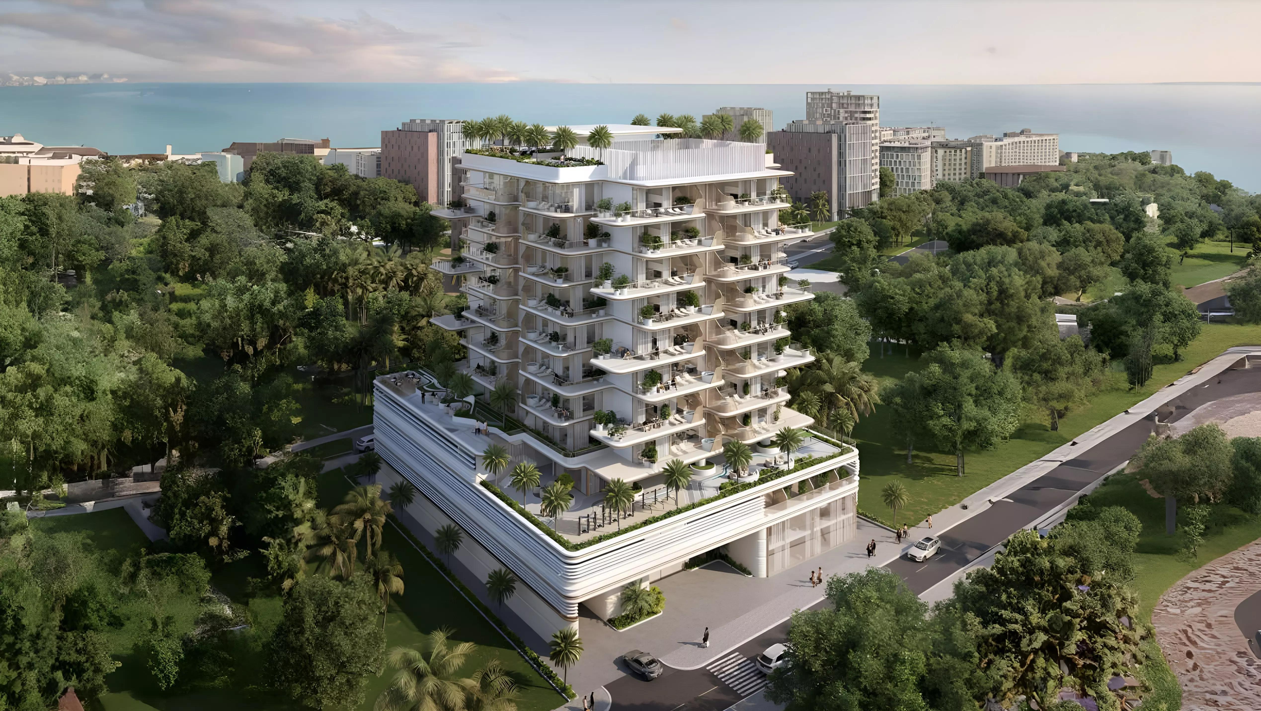 Sunset Bay Phase 2 residential tower facade, Dubai Islands