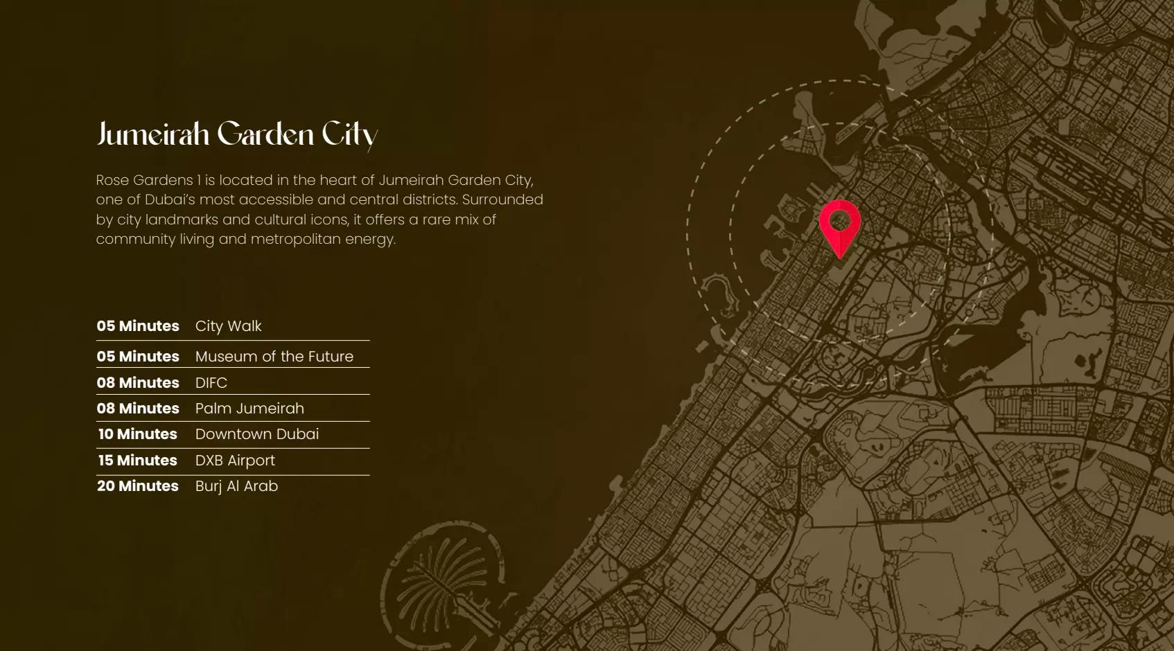 Rose Gardens 1 master plan layout, Jumeirah Garden City, Dubai