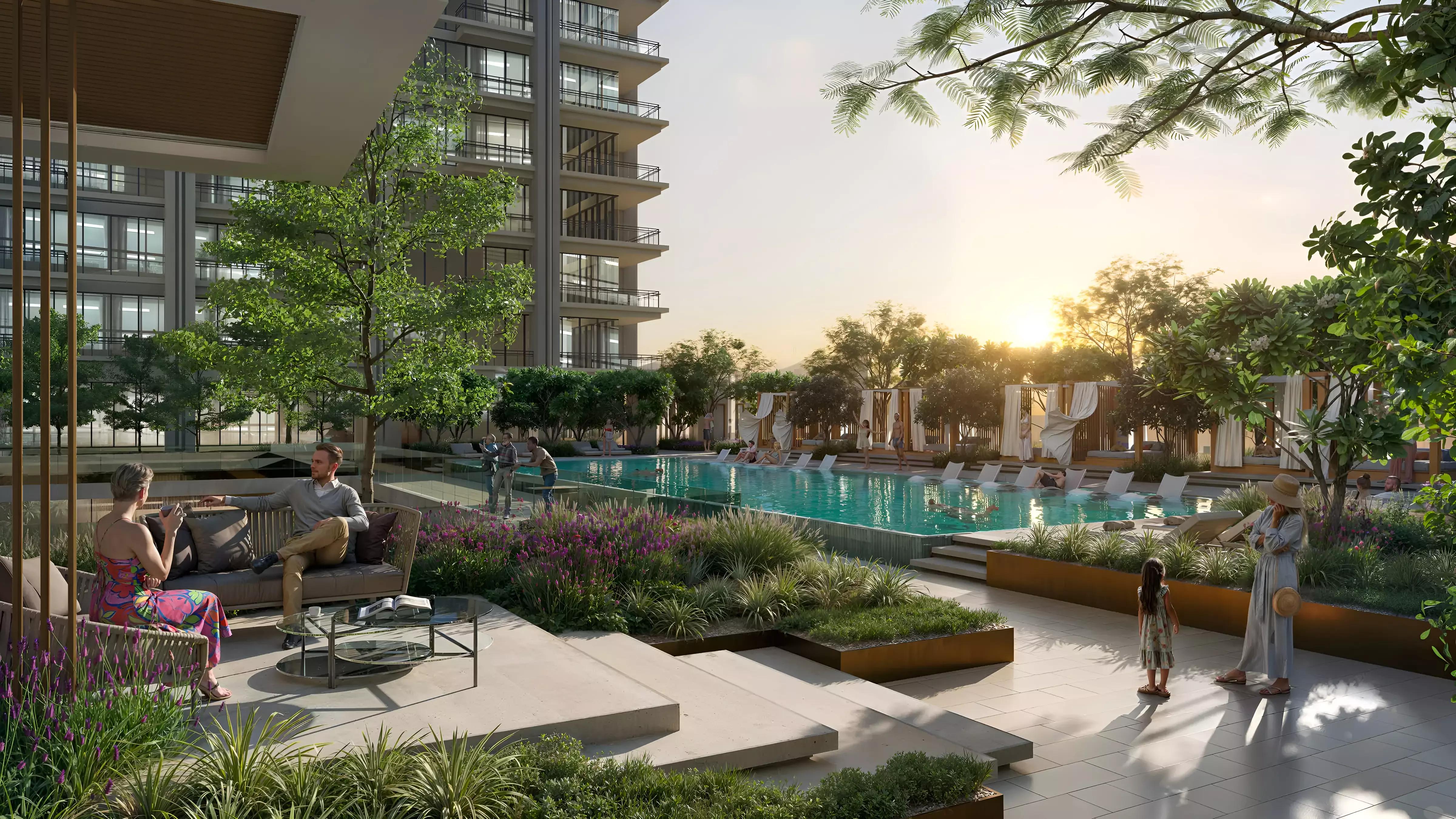 Indoor swimming pool at The Residences DIFC amenity level