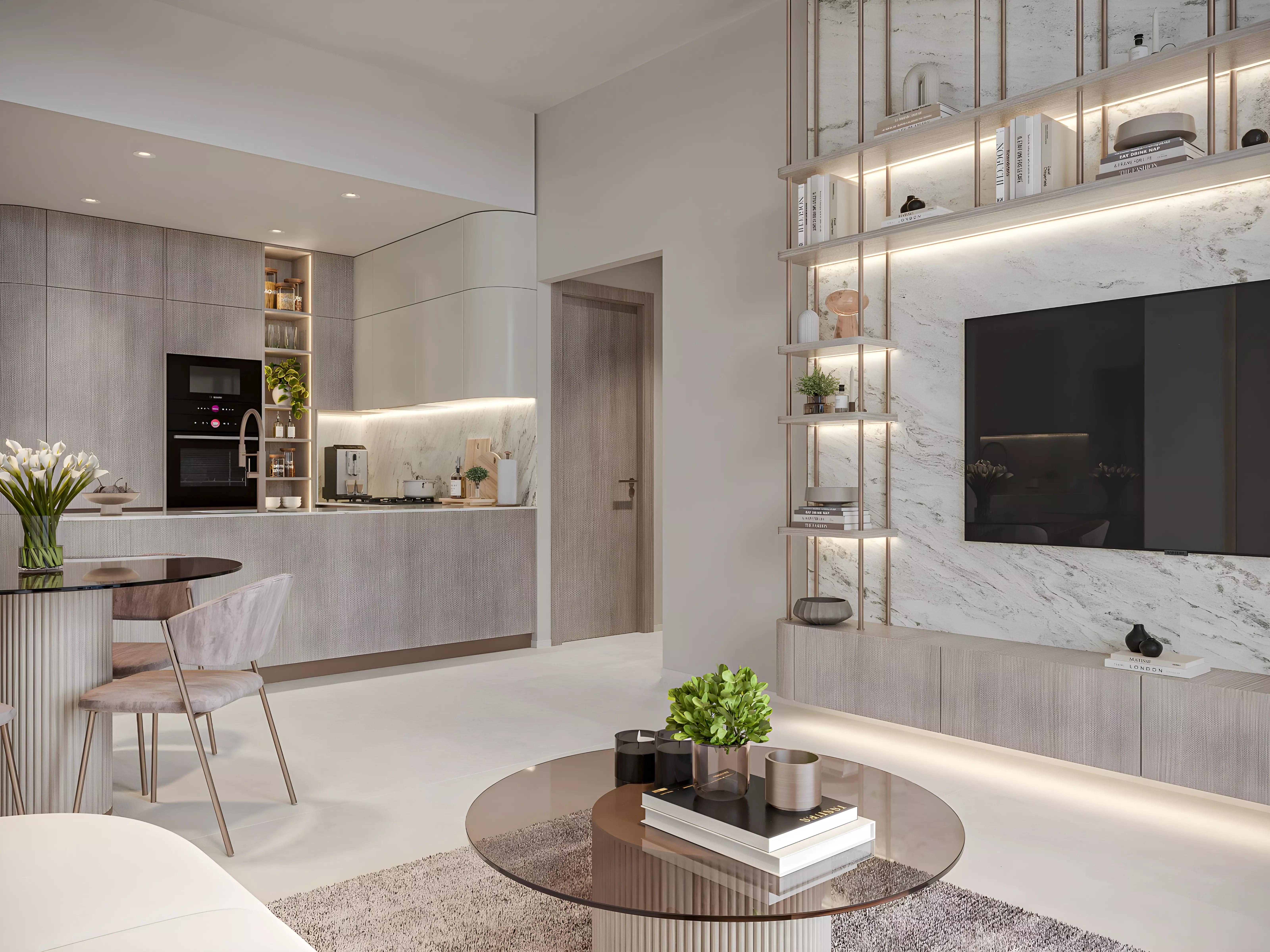 Seraph by Wadan amenity deck and pool area rendering, Dubai