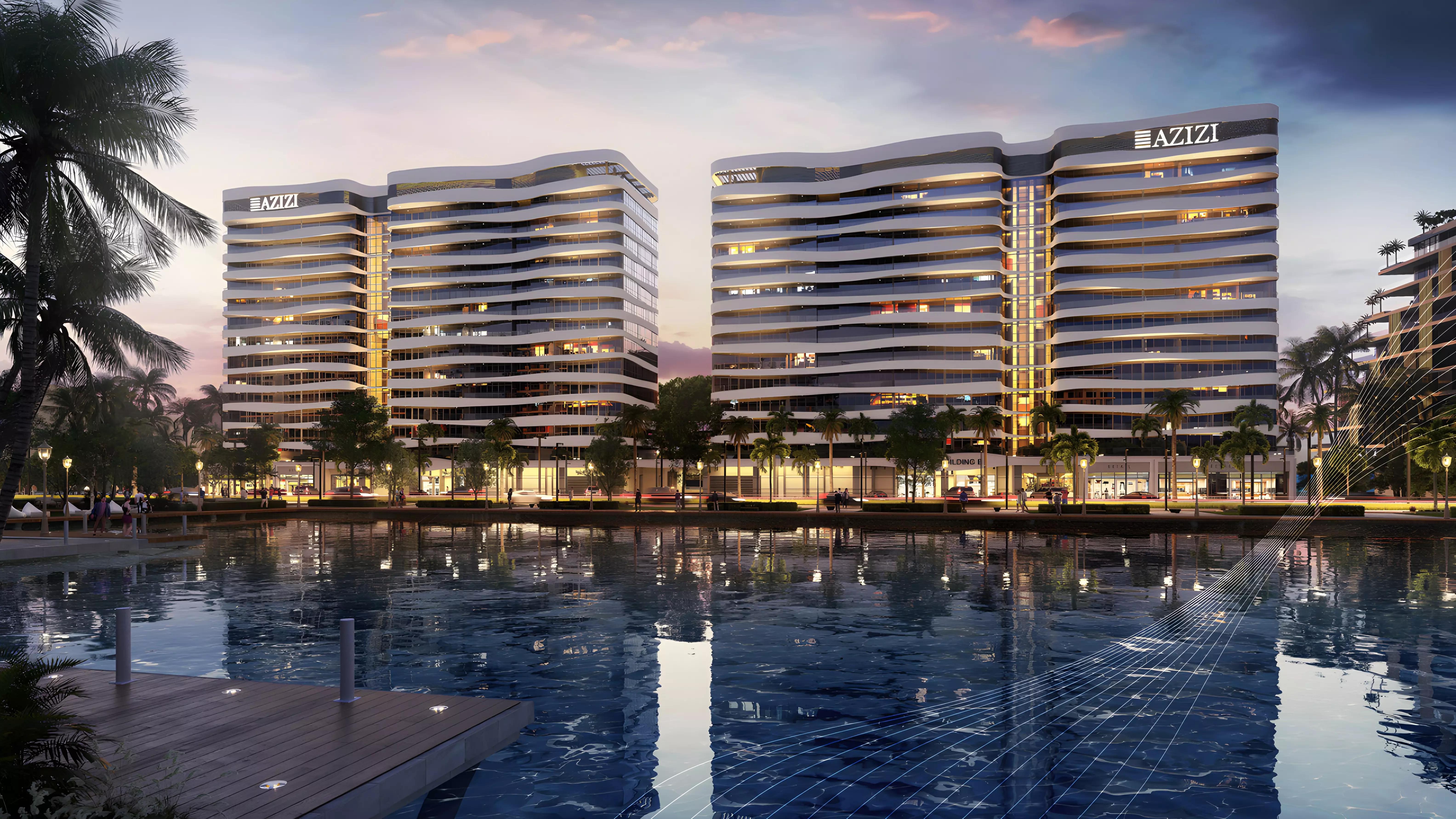 Exterior view of Azizi Venice 6 tower, Azizi Venice masterplan, Dubai South