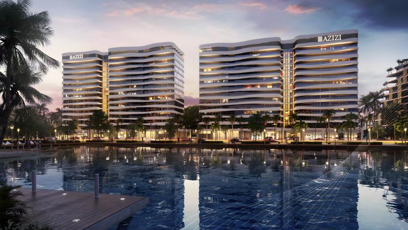 Exterior view of Azizi Venice 6 tower, Azizi Venice masterplan, Dubai South