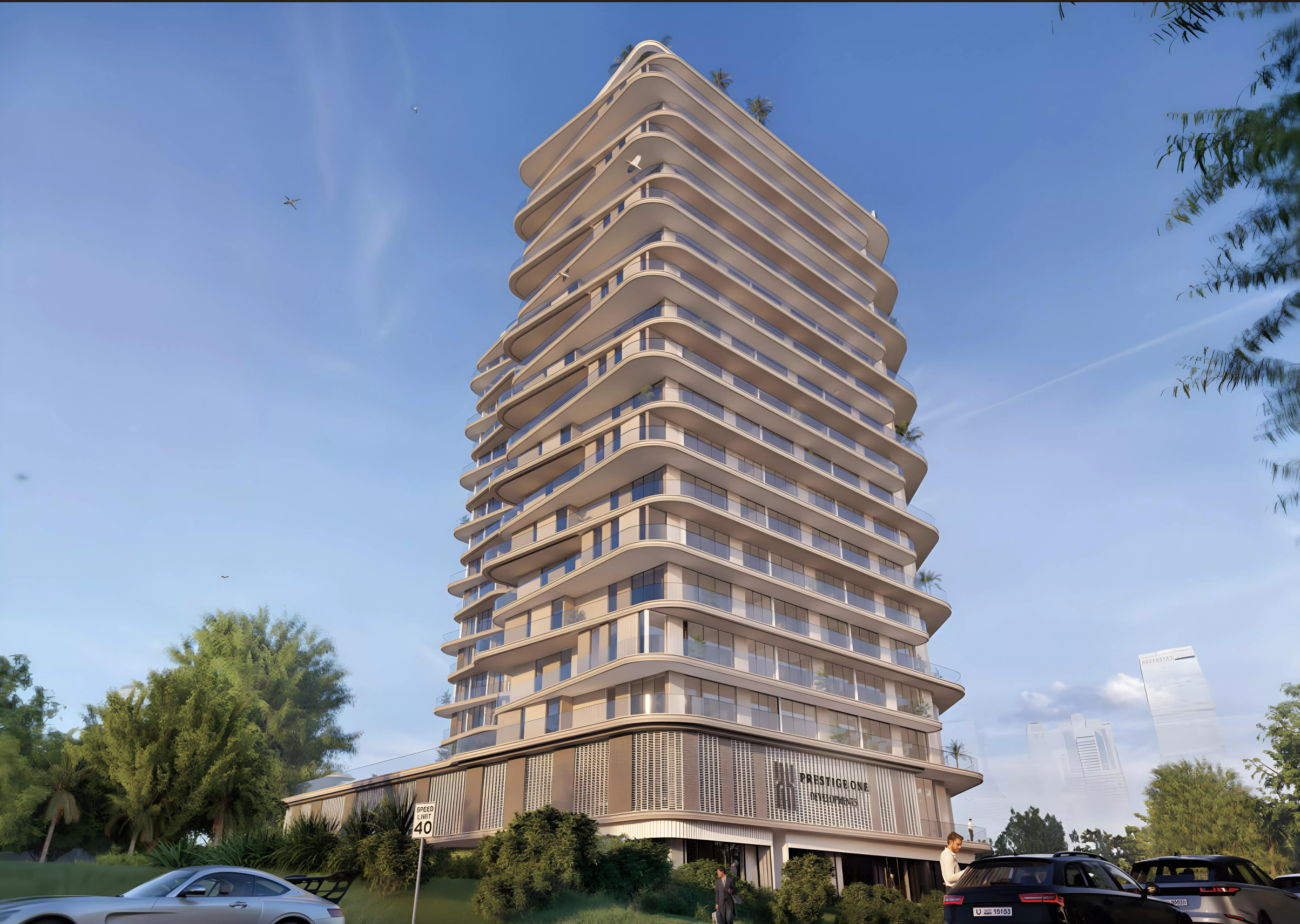 The Boulevard facade detail, Prestige One project, Dubai